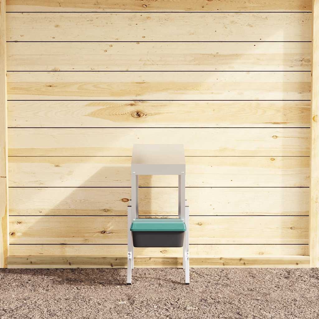 vidaXL Hühnerstall 57 x 50 x 6368 cm Hühner-Nistkasten 2 Fächer mit Beinen Verzinkter Sta