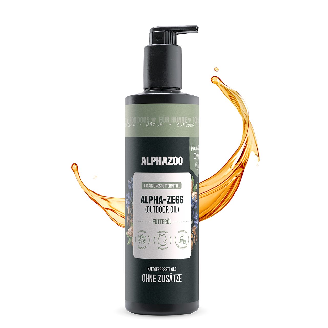 ALPHAZOO Alpha-Zegg Futteröl für Hunde 500ml Abwehr I Zecken, Ergänzungsfutter für: Hunde