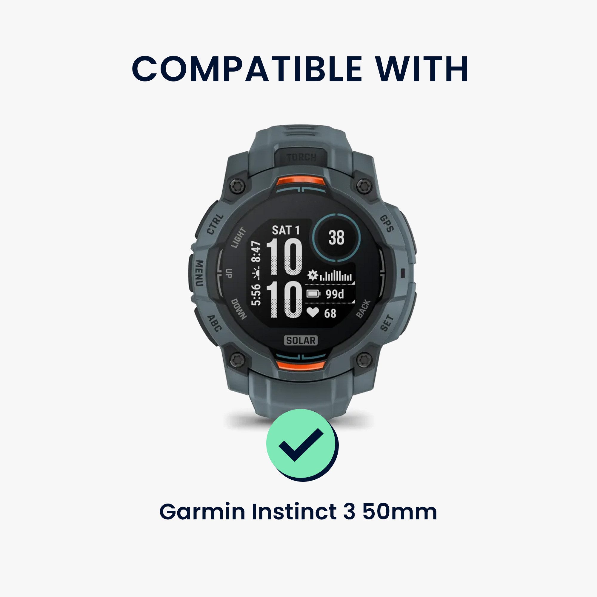 kwmobile Smartwatch-Hülle Schutzhülle für Garmin Instinct 3 50mm Hülle, Fitness Tracker Case aus TPU Soft Smartwatch Case