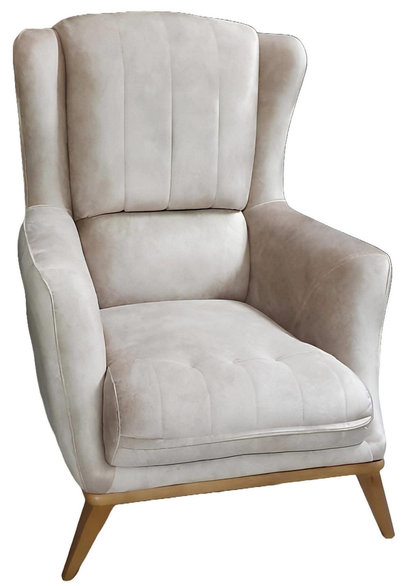 Xlmoebel Ohrensessel Luxuriöser Sessel mit hochwertigem Textildesign und Holzdetails (Sessel), Hergestellt in Europa