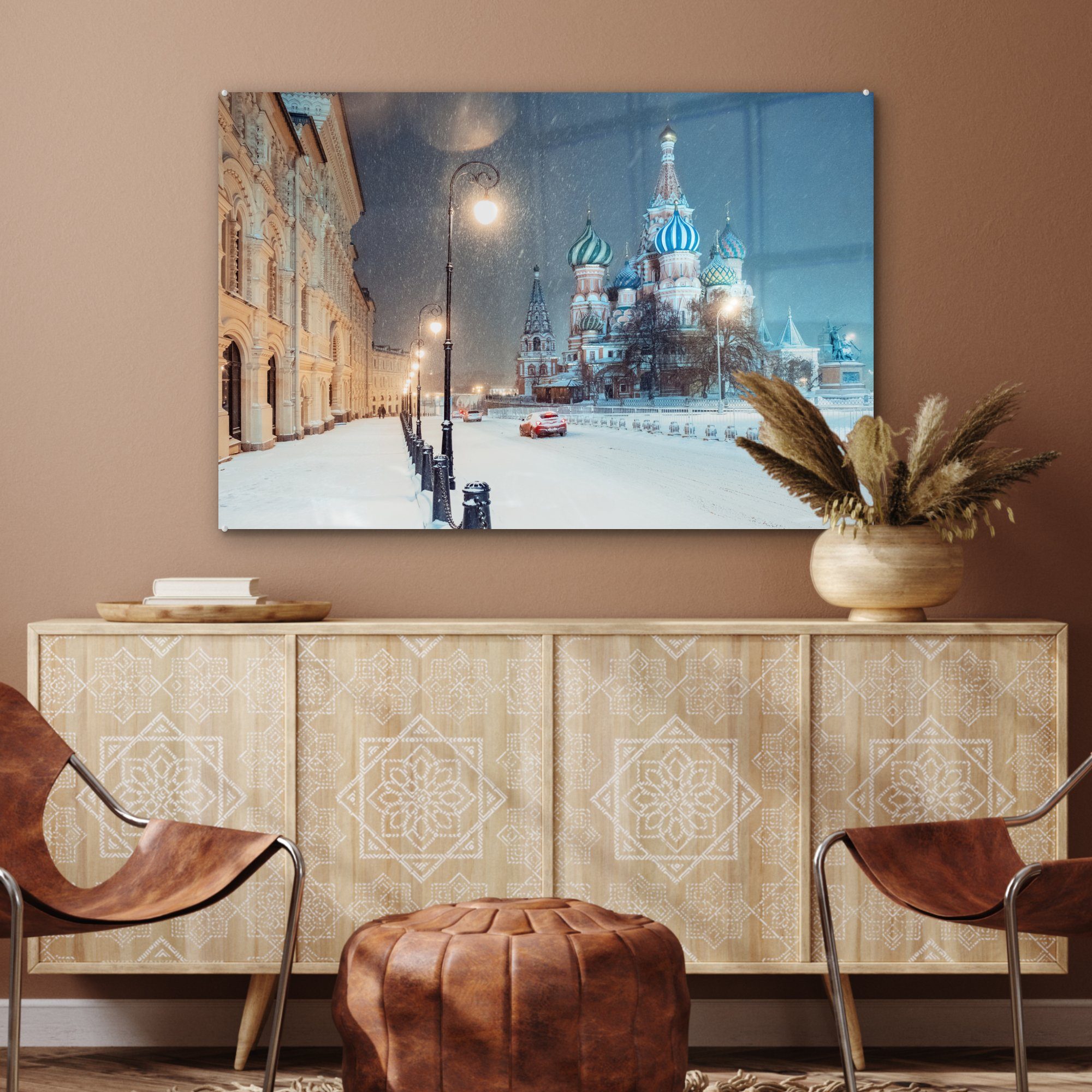 Moskau, St), Wohnzimmer MuchoWow Schneesturm Acrylglasbilder (1 Schlafzimmer & in Acrylglasbild