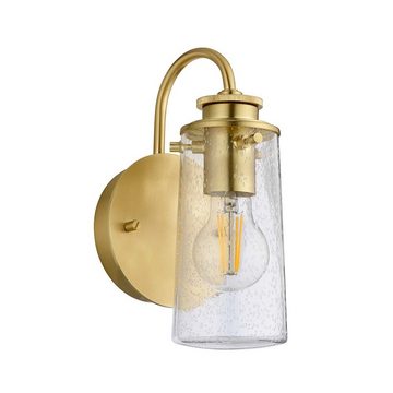 etc-shop Wandleuchte, Wandleuchte Wandlampe Badezimmerleuchte Feuchtraum 1x E27 Glas IP44 H