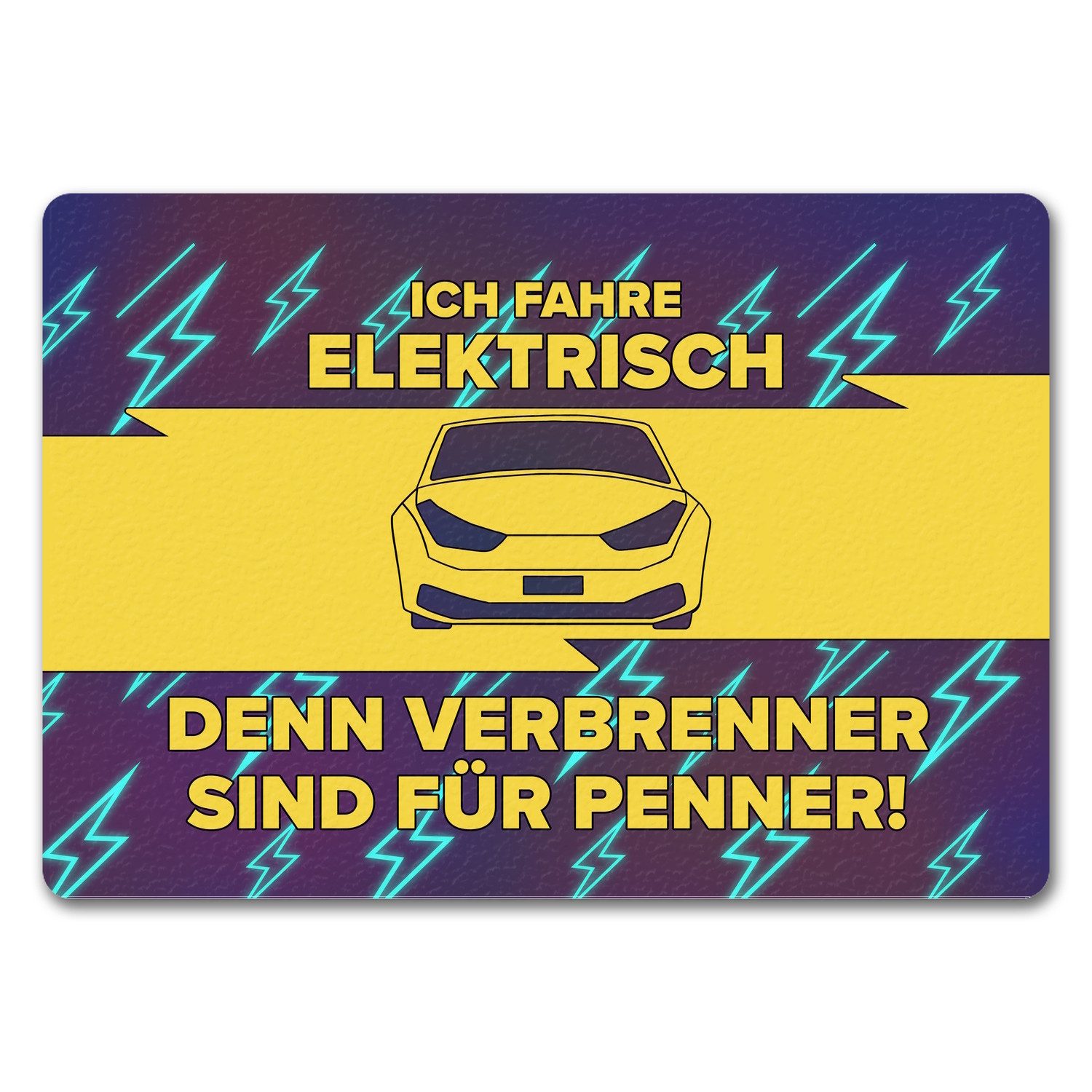 speecheese Fußmatte Ich fahre elektrisch… Fußmatte in 35x50 cm ohne Rand für Elektroauto