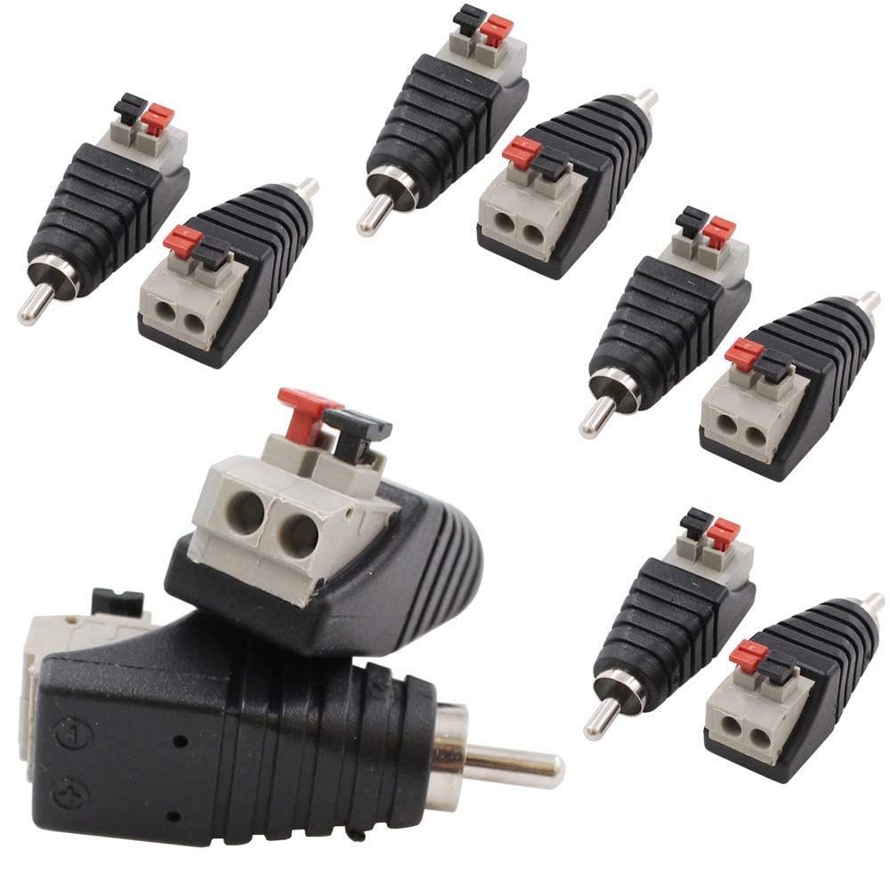 8 Stk RCA Cinch zu Lautsprecher Kabeladapter Cinch-Stecker zu AV Adapter