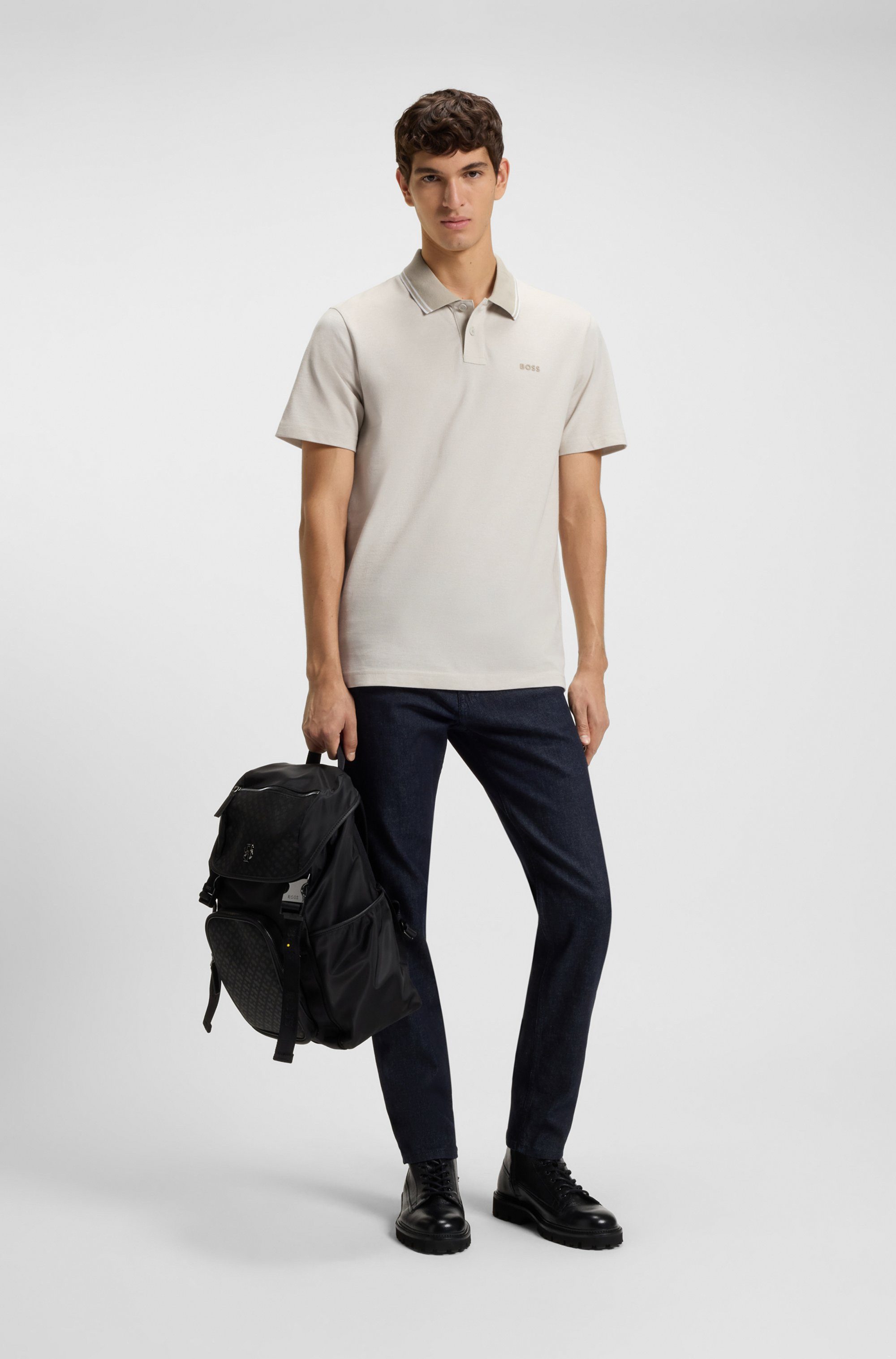 BOSS ORANGE Poloshirt PeoxfordNew mit Polokragen