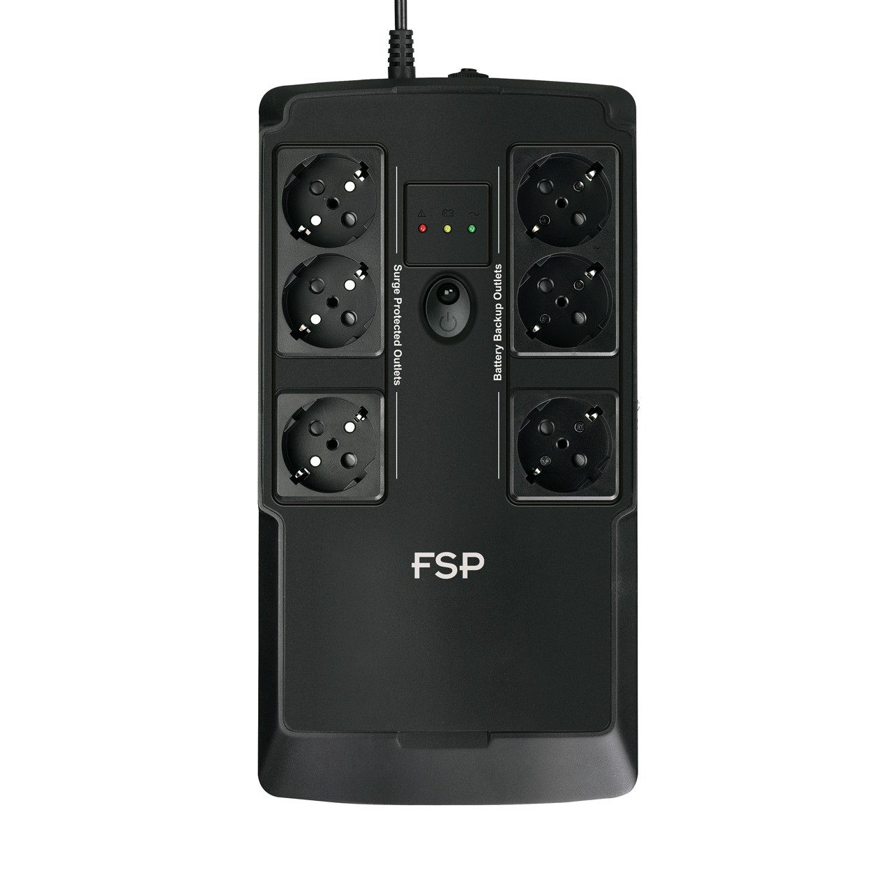 FSP USV-Anlage NANOFIT 600 Offline UPS 600VA 360W inkl. 2-port USB charger 6 Schuko