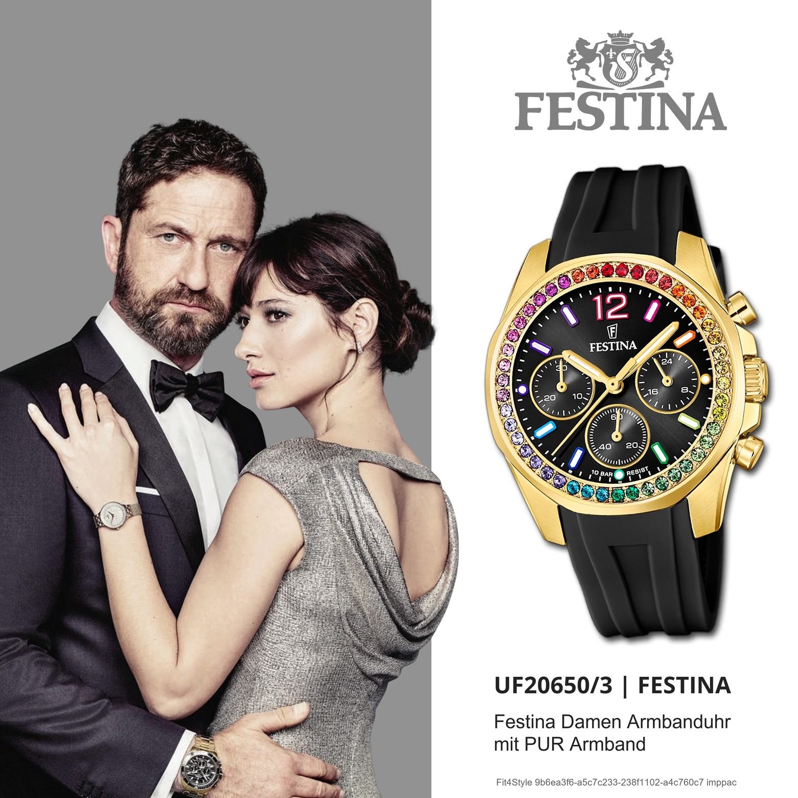 Festina Digitaluhr Festina Damenuhr PU schwarz Festina, (Analoguhr), Damen Armbanduhr rund, PUarmband schwarz, Casual
