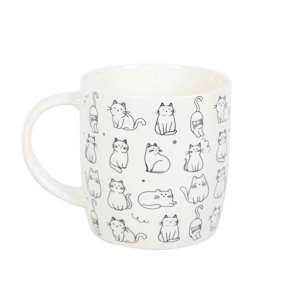 ABYstyle Tasse Kleine weiße Katze Tasse mit vielen kleinen Katzen 350 ml, Kleine weiße Katze Tasse mit vielen kleinen Katzen 350 ml