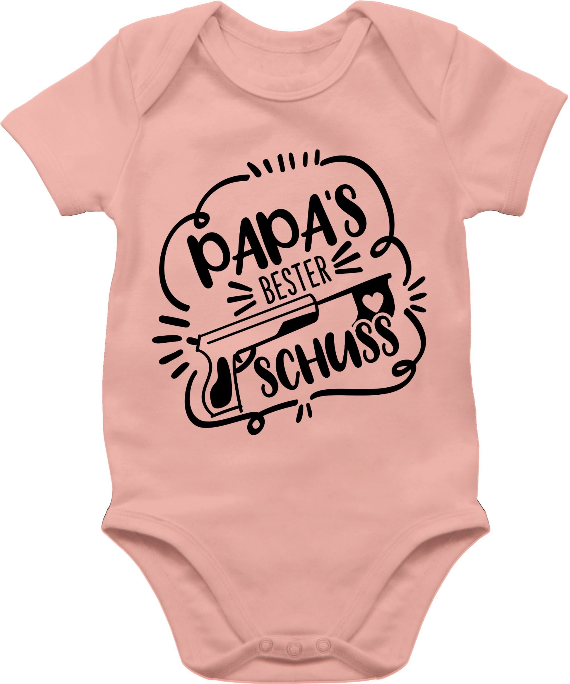 Shirtracer Shirtbody Papas bester Treffer Comic schwarz Geschenk Vatertag Baby