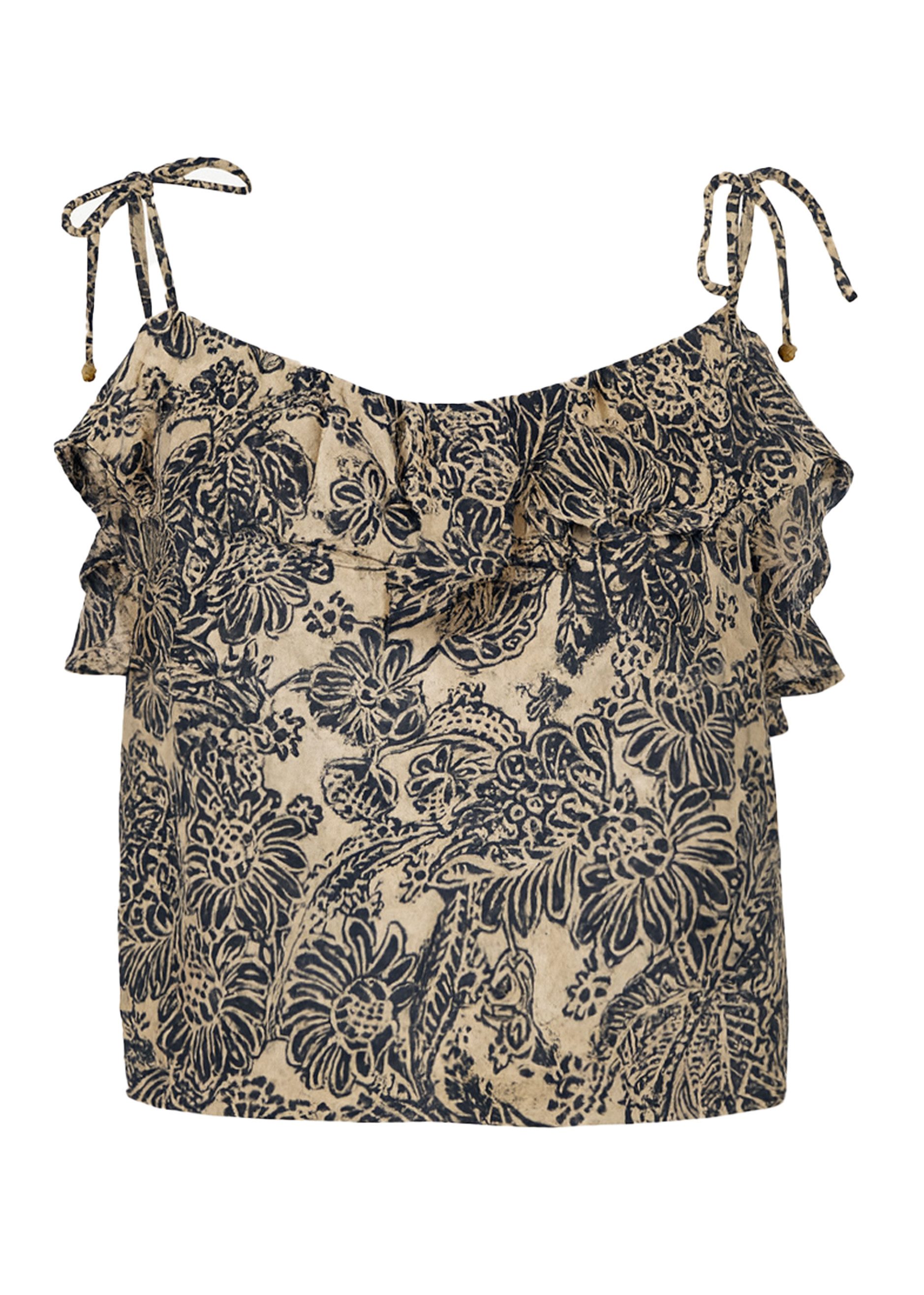 SASSYCLASSY T-Shirt Chiffon Top mit Volant für Damen Luftiges Top aus trans günstig online kaufen