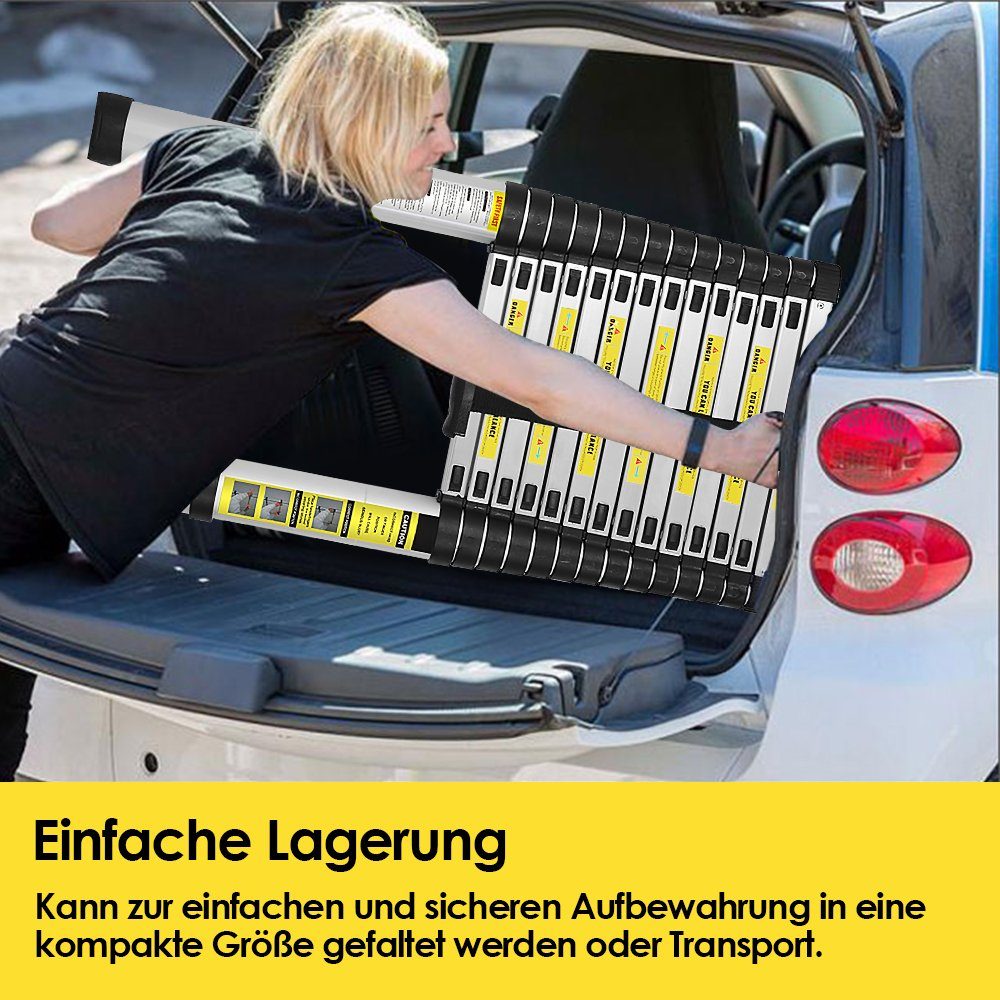 2.6m Klappbar Mehrzweckleiter Clanmacy bis Stabil Anlegeleiter Teleskopleiter Nicht Stehleiter Teleskopleiter Ausziehleiter 150kg Alu