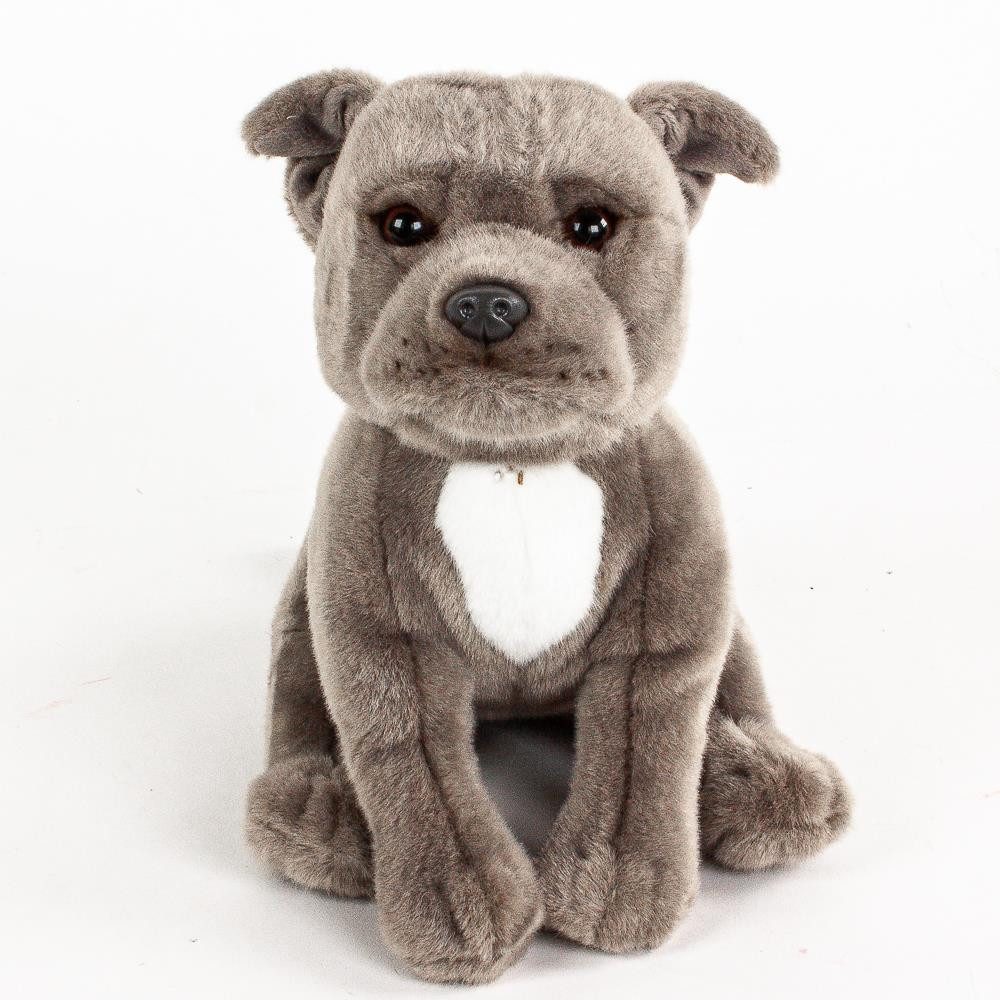Teddys Rothenburg Kuscheltier Pitbull sitzend 30 cm grau Stofftier Hund Ame günstig online kaufen