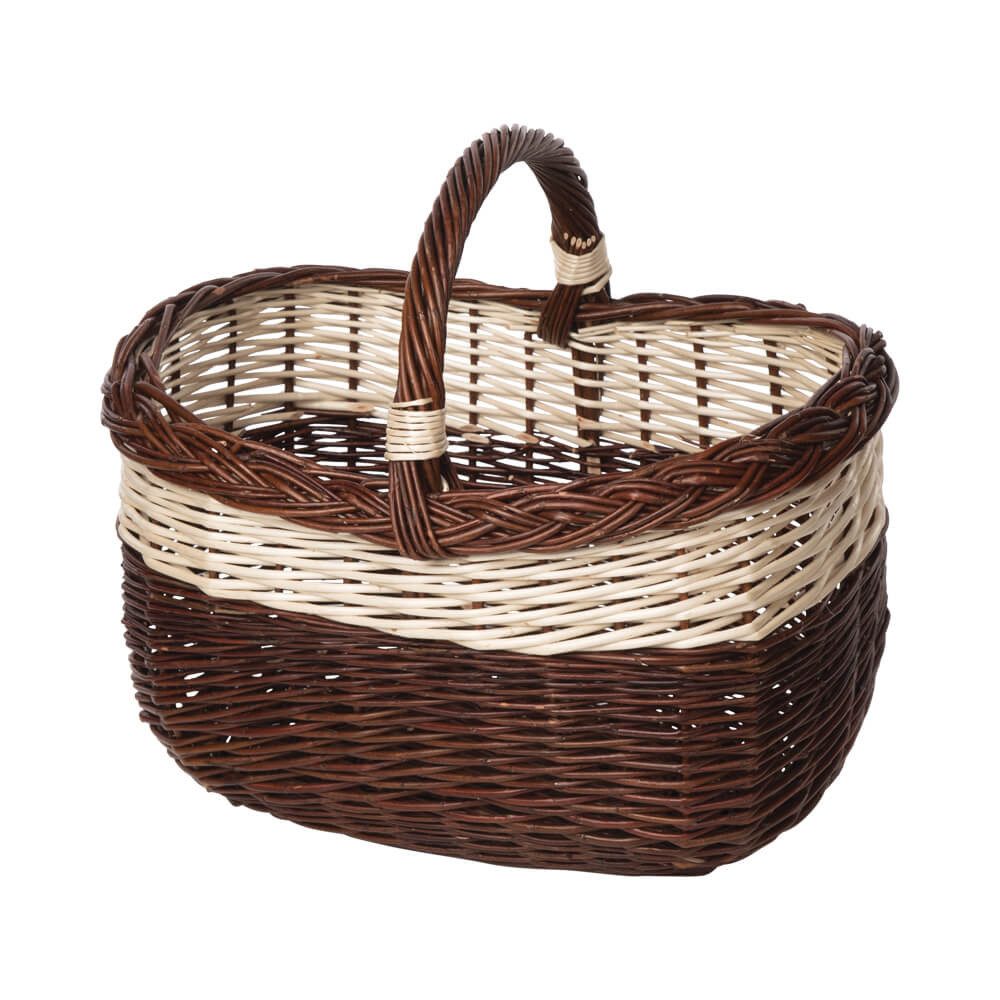 Holzwaren Wasmer Einkaufskorb Handkorb, Einkaufskorb, Flechtkorb, Weidenkorb "2-farbig"