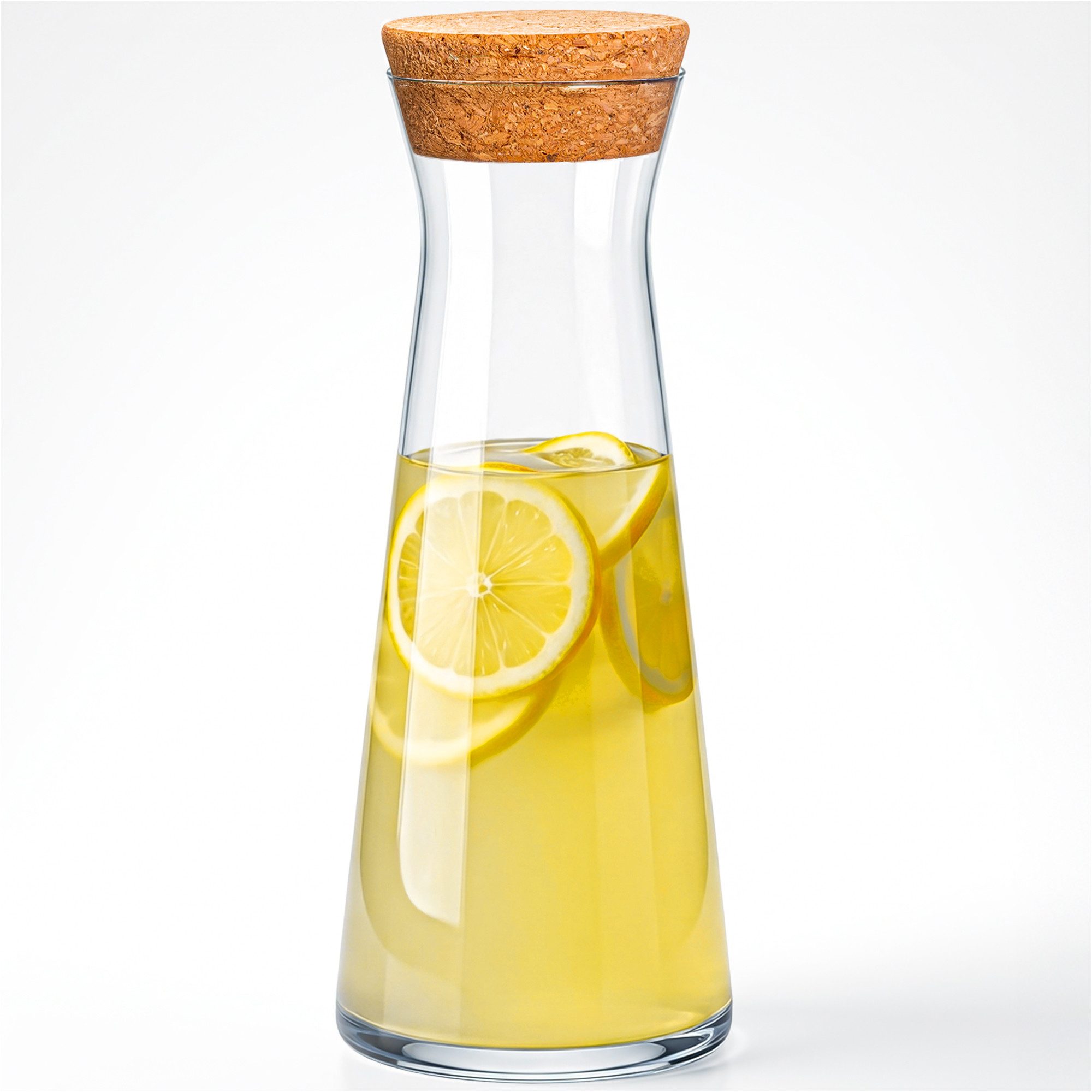 KONZEPT Wasserkaraffe mit Deckel – 1 Liter, robustes Glas, BPA-frei, stilvoll und stabil, (1-tlg), Für Wasser & Wein – auch als elegante Blumenvase nutzbar