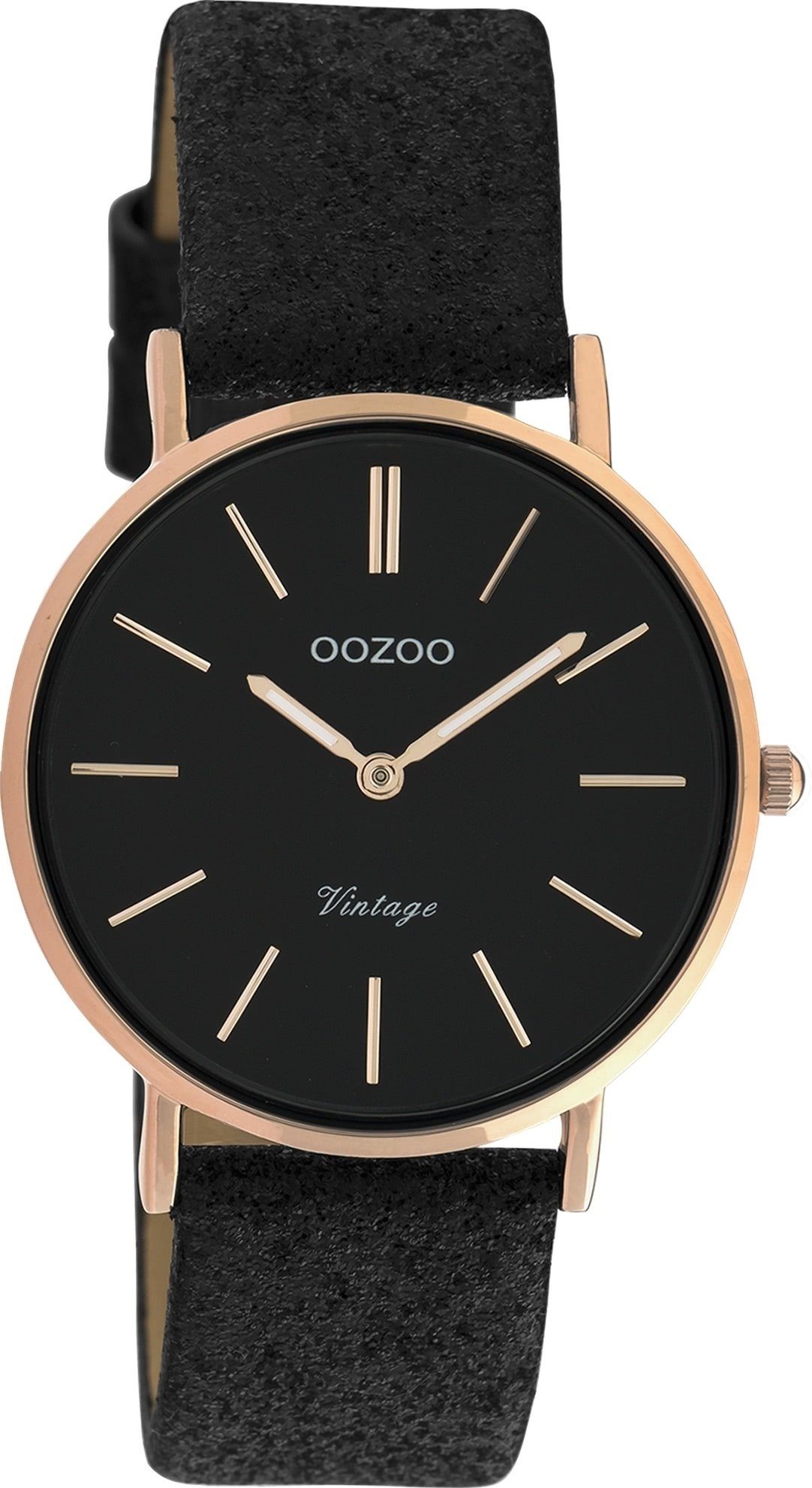 Quarzuhr Oozoo Damen Armbanduhr schwarz Analog