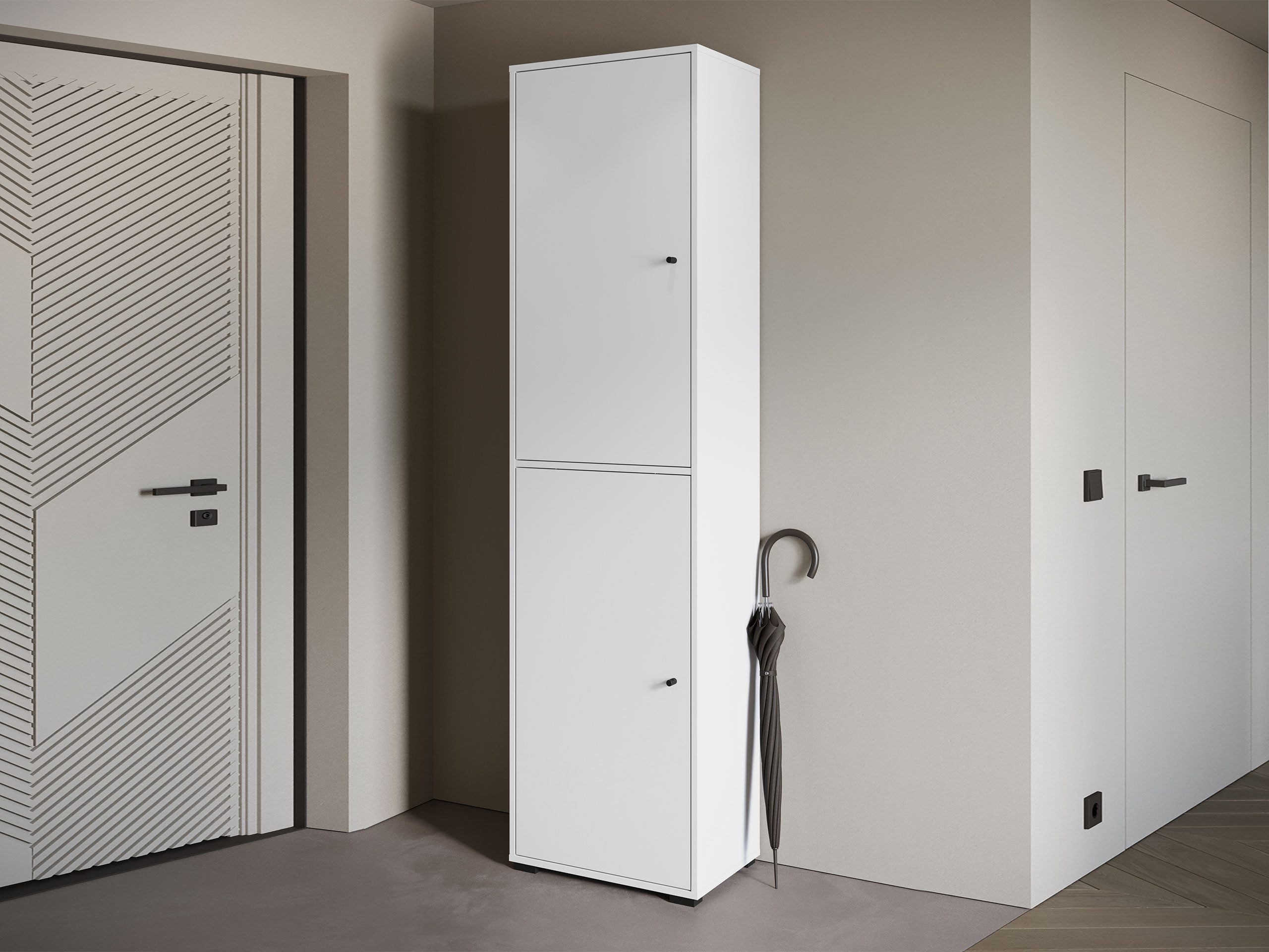 MIRJAN24 Schuhschrank Dino 026 (mit zwei Drehtüren) 50x33x190 cm, universell - Links / Rechts