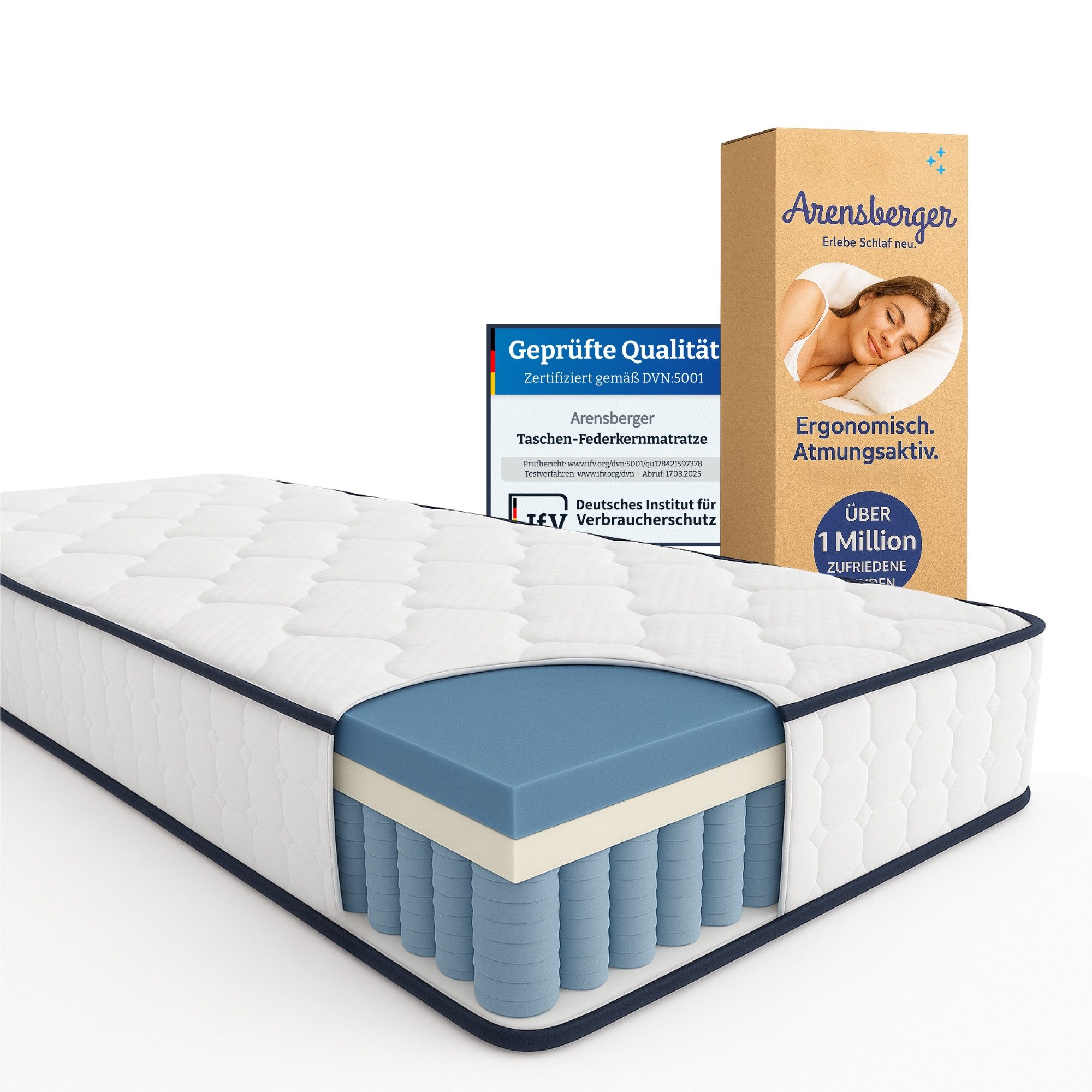Taschenfederkernmatratze LENA Federkernmatratze mit Memoryschaum Härtegrad günstig online kaufen