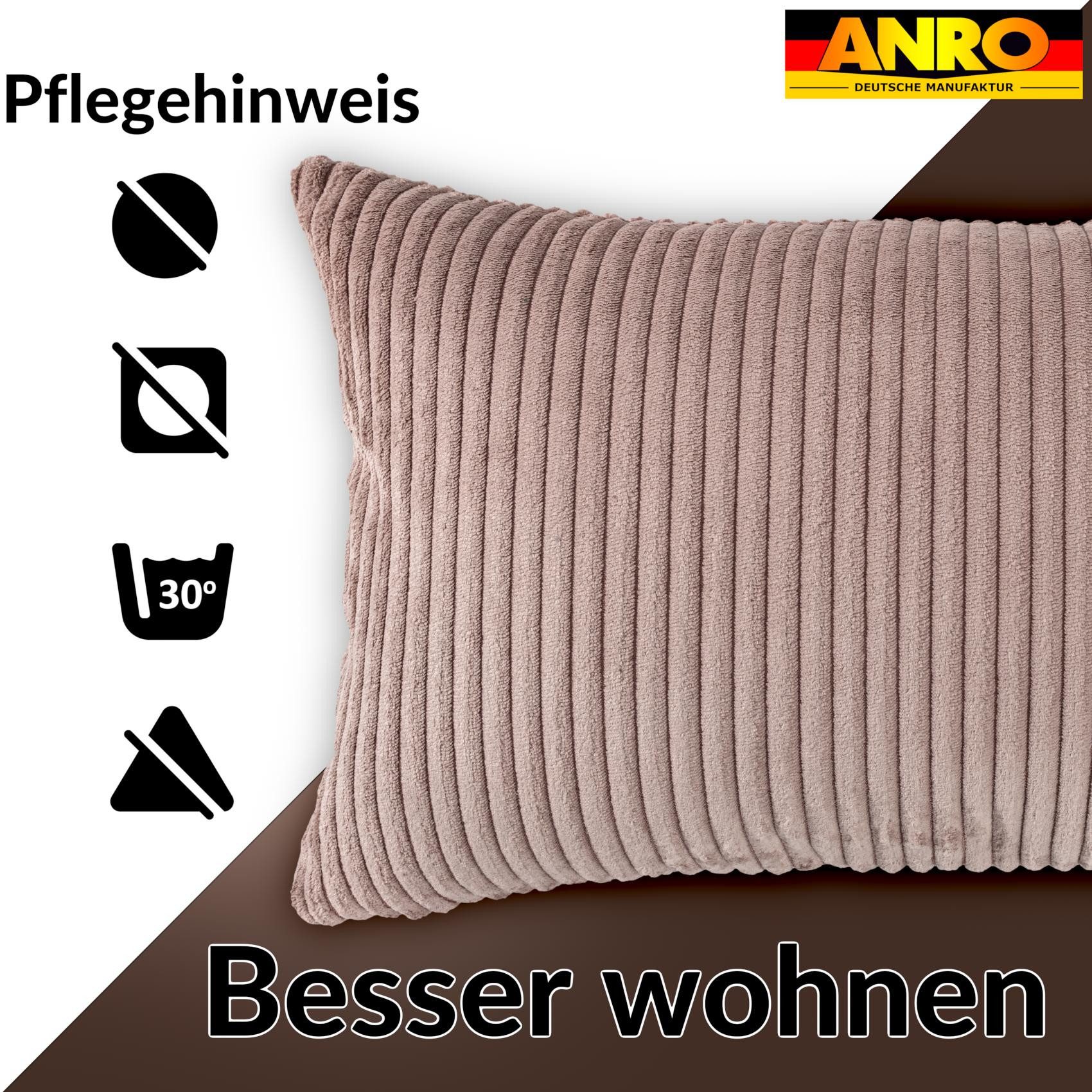 ANRO Dekokissen Kissenhülle MIT oder OHNE Füllung Kissenbezug Zierkissen, Kissenüberzug ohne Füllung Cordsamt 40x40cm Einfarbig Altrosa – Bild 5 von 5