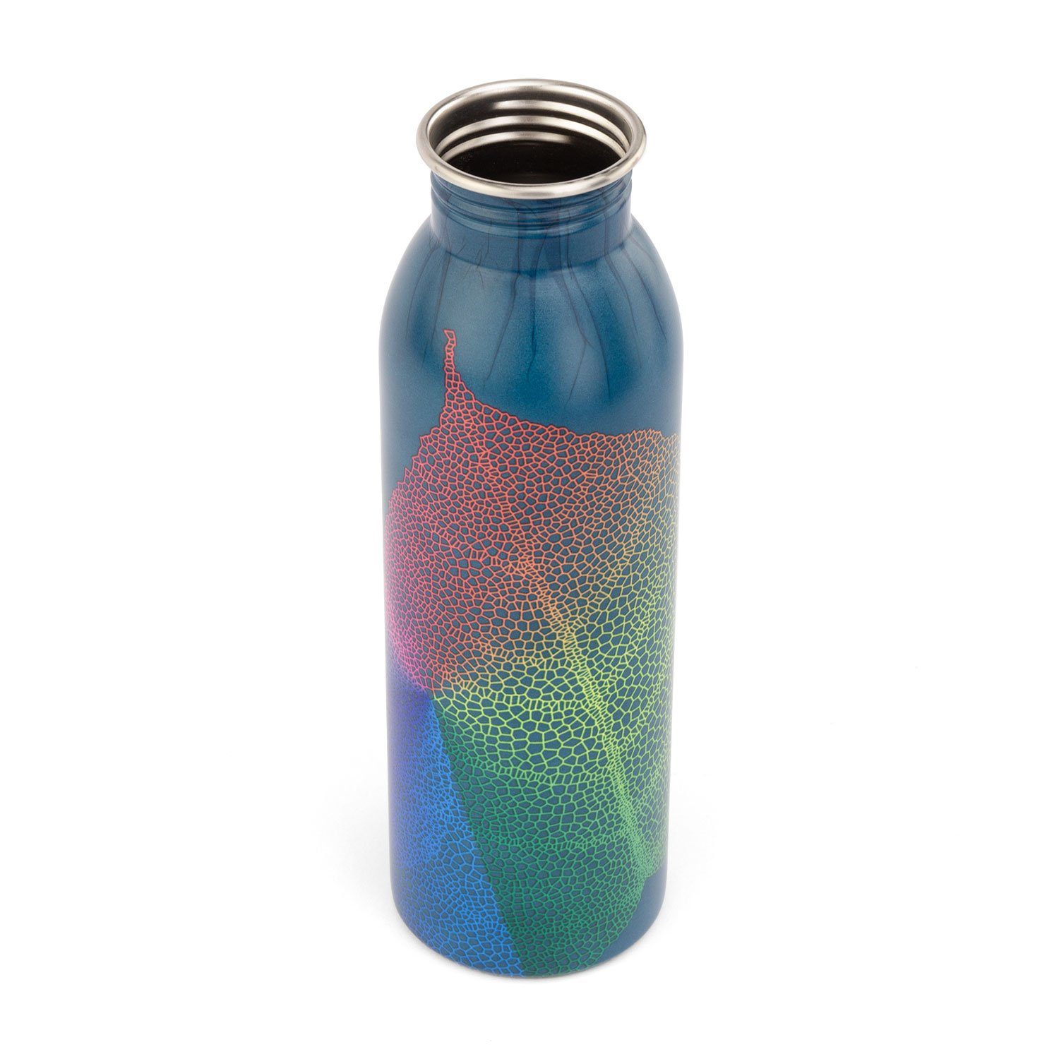 bodhi Trinkflasche Edelstahl-Trinkflasche, 700 ml, bedruckt Leaves, petrol