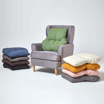 Homescapes Sitzkissen Rückenkissen creme – Rückenstützkissen 68 x 58 cm mit Baumwollbezug