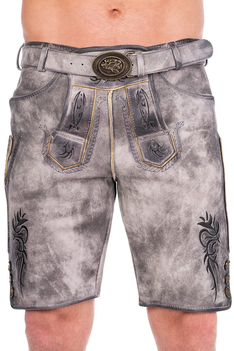 Maddox Trachtenlederhose Lederhose Herren kurz - LAUSER - stein