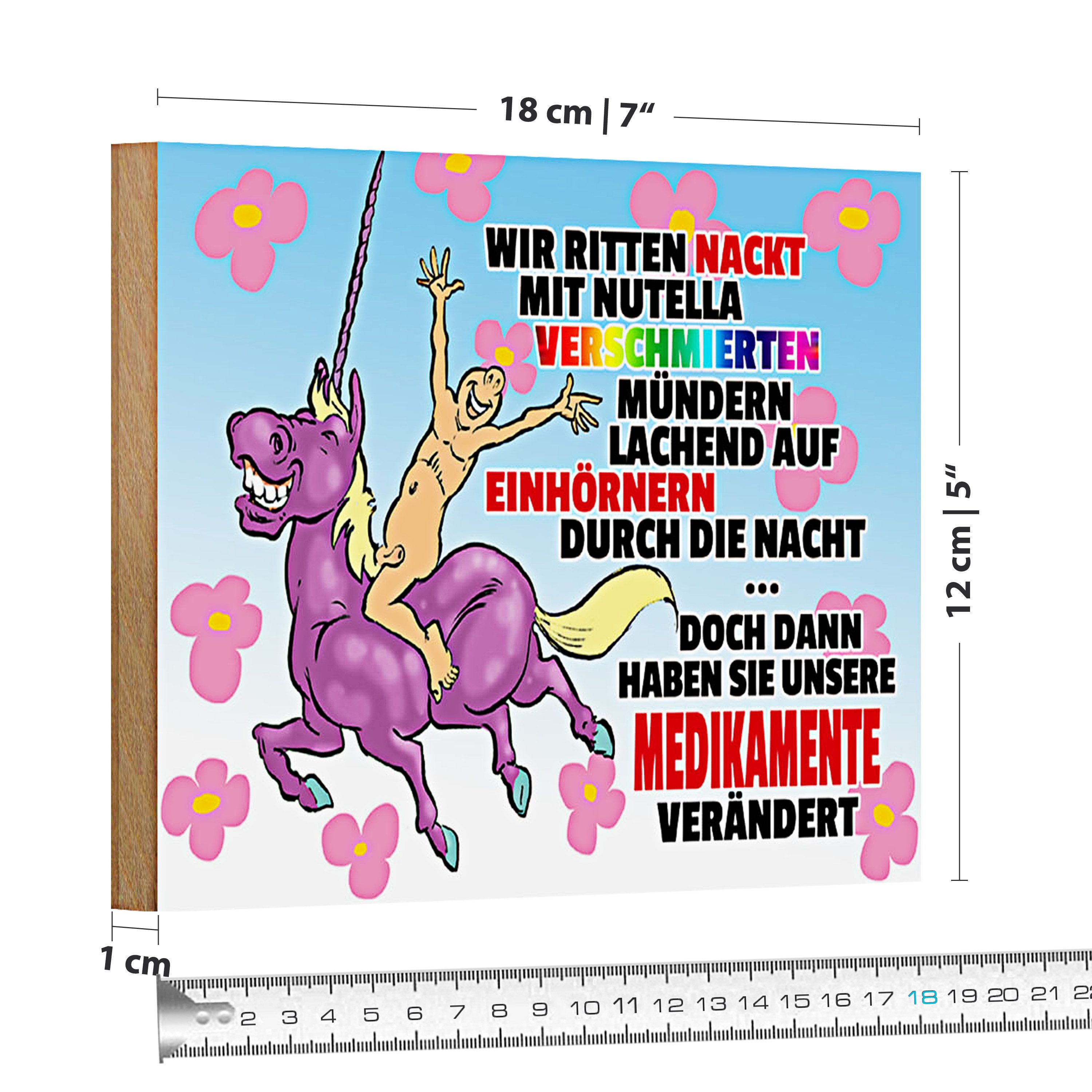Roomando Holzbild Spruch 18x12cm doch dann Medikamente geändert