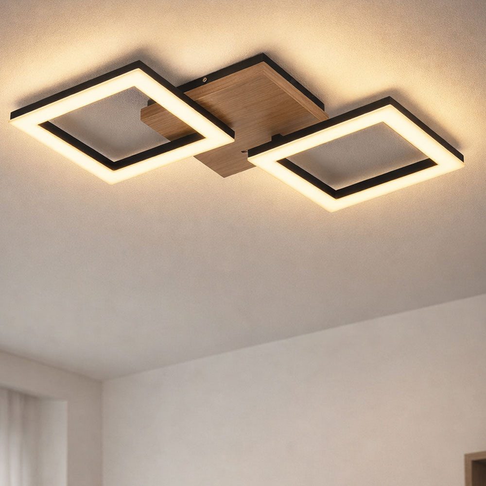 GLOBO LIGHTING LED Deckenleuchte, LED-Leuchtmittel fest verbaut, Warmweiß, Wohnzimmerlampe Lampe Metall schwarz Deckenleuchte modern