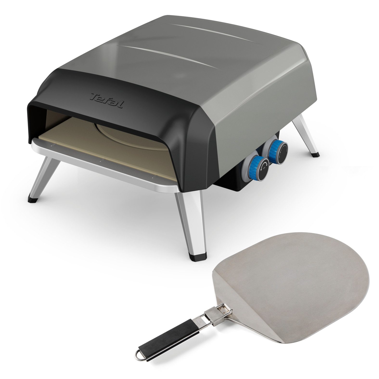 Tefal Pizzaofen Pizza Pronto, kompakter Gaspizzaofen für Zuhause, schnelles Vorheizen, 360° drehender Pizzastein, bis zu 400 °C, inkl. …