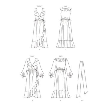 Butterick Kreativset Butterick® Papierschnittmuster Wickelkleid Damen B