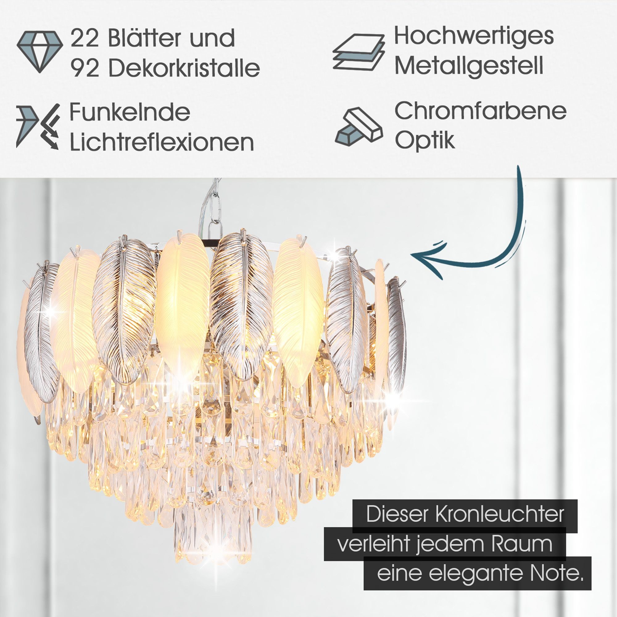 bmf-versand Kronleuchter Hängelampe Wohnzimmer Hängeleuchte Kristall günstig online kaufen