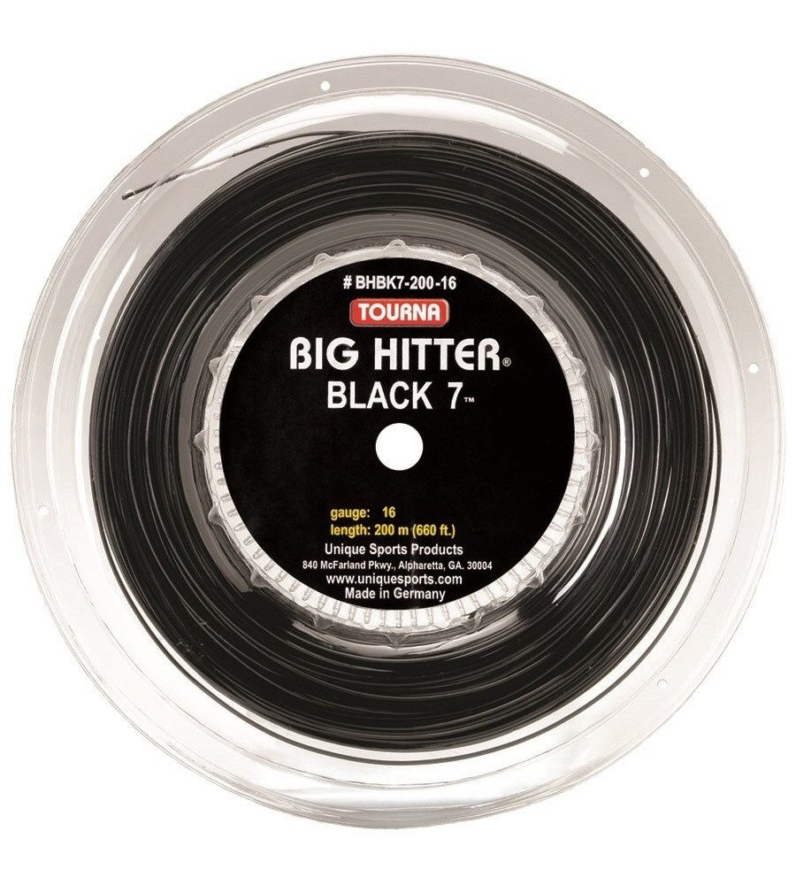 Tourna Grip Europe GbR Tennissaite Big Hitter black 7 (Spin+Haltbarkeit) schwarz 220m Rolle, Saitendicke: 1.20