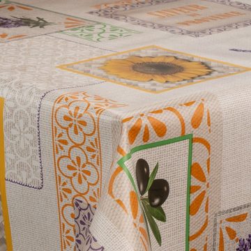 laro Tischdecke Wachstuch-Tischdecken Abwaschbar Oliven Sonnenblumen rechteckig