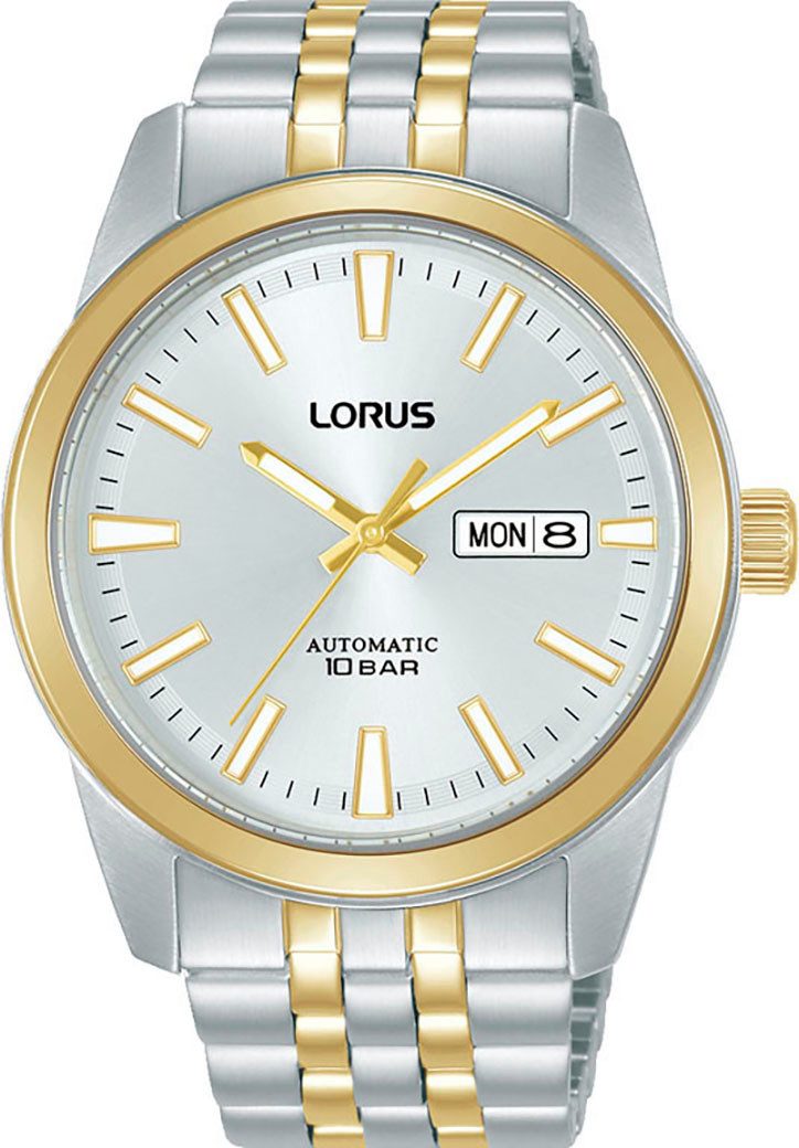 LORUS Automatikuhr RL494BX9, Armbanduhr, Herrenuhr, Mechanische Uhr, Edelstahlarmband, analog, Tag
