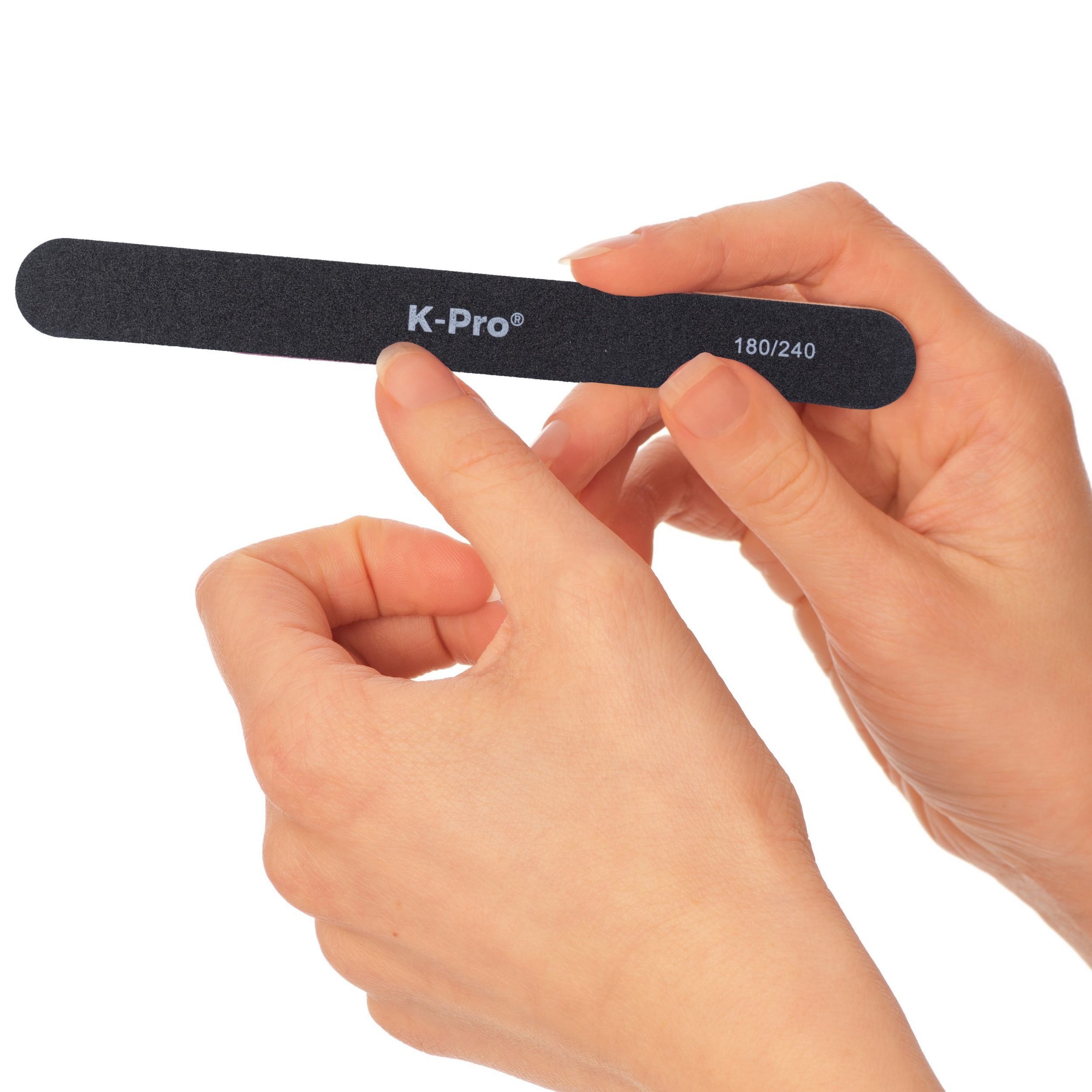 K-Pro Sandblatt-Nagelfeile Profi Sandblattfeile Set 180/240 gerade - 10 Stück, 10-tlg.