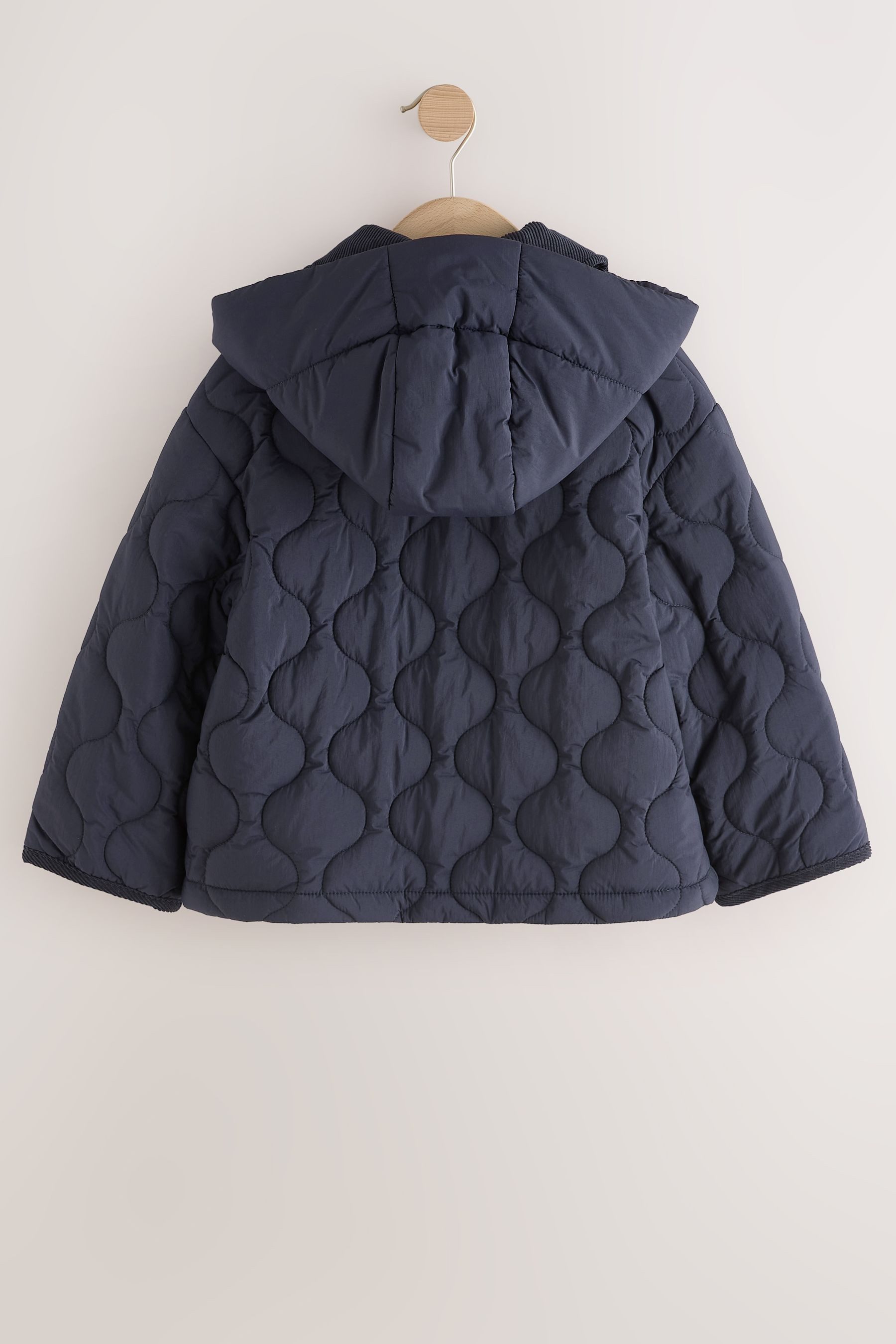 Next Dufflecoat Spritzwasserabweisender Dufflecoat mit Cordkragen (1-tlg)