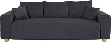 COLLECTION AB Schlafsofa Yves, mit Bettkasten und Bettfunktion, 2 Zierkissen inklusive, in Cord