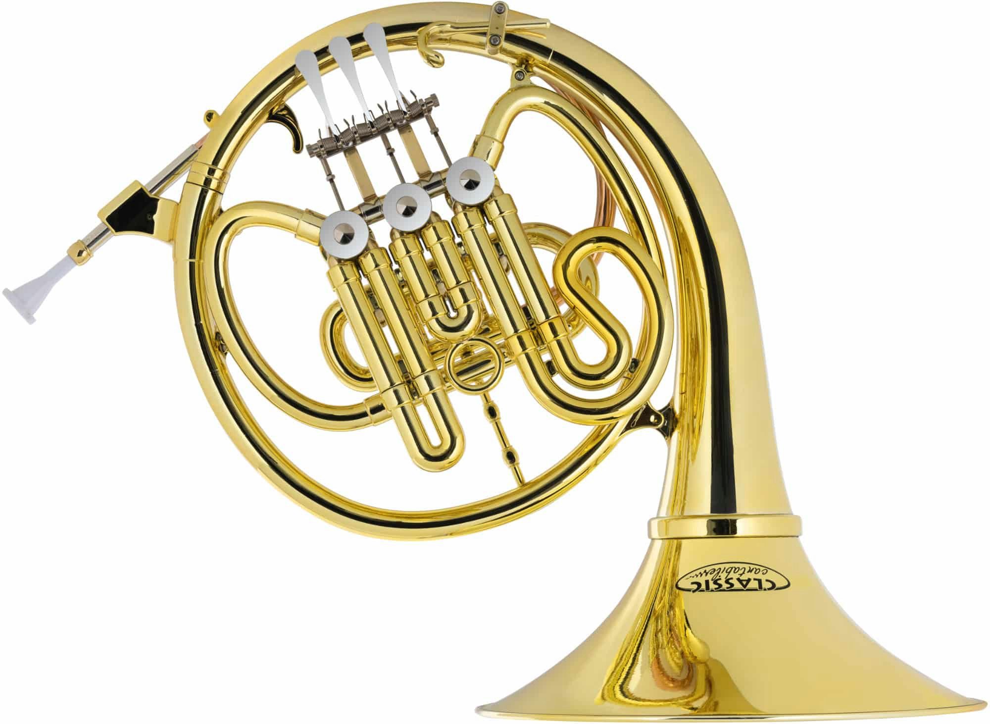 Classic Cantabile Horn WH-30 MardiBrass Kunststoff Bb-Waldhorn - Perfekt für unterwegs - Bb, Spar-Set, inkl. Gigbag mit Rucksackgurten, Drückermechanik aus Metall mit Kugelgelenken