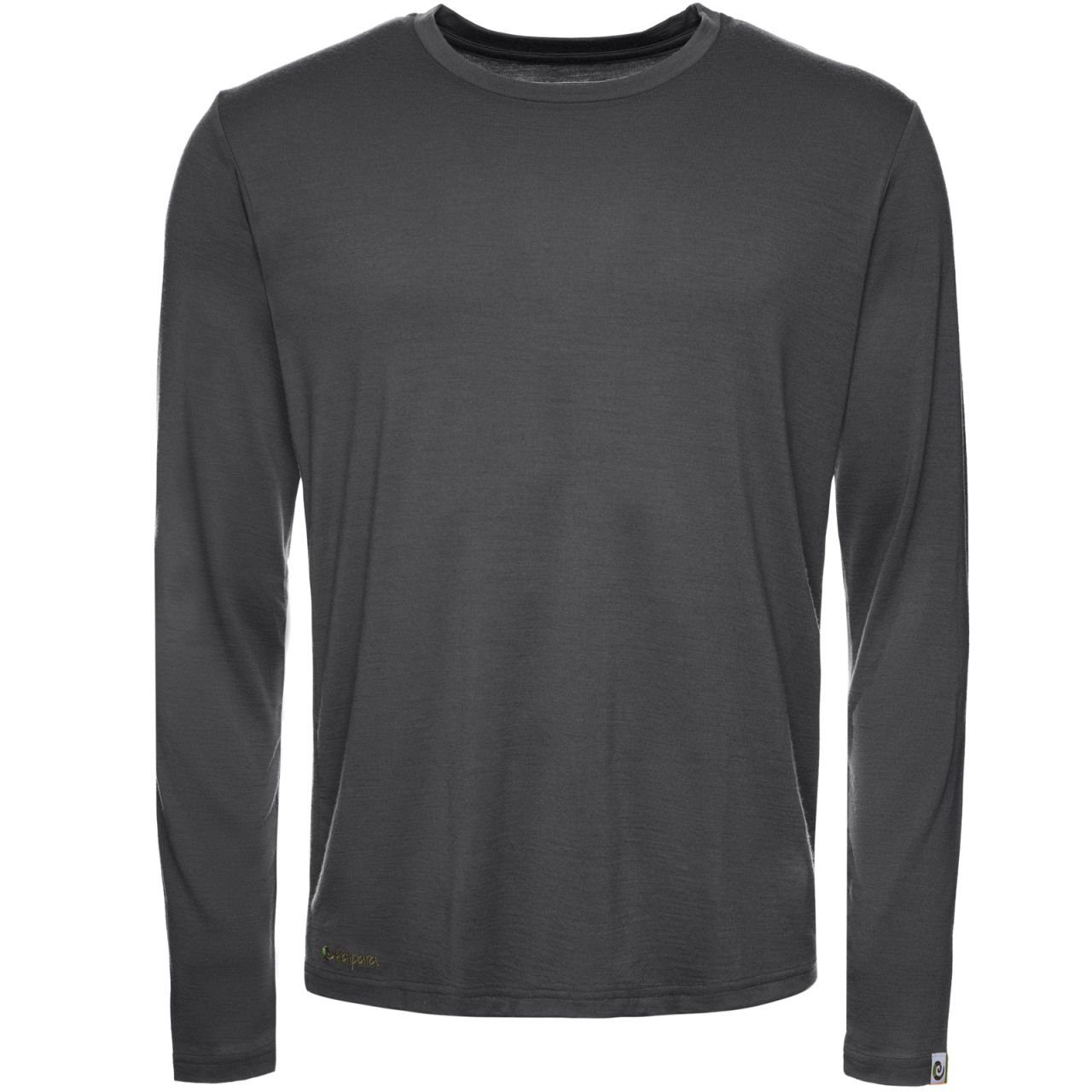 Kaipara - Merino Sportswear Langarmshirt Merino Longsleeve Herren Regularfit 200 (1-tlg) aus reiner Merinowolle Made in Germany Anthrazit