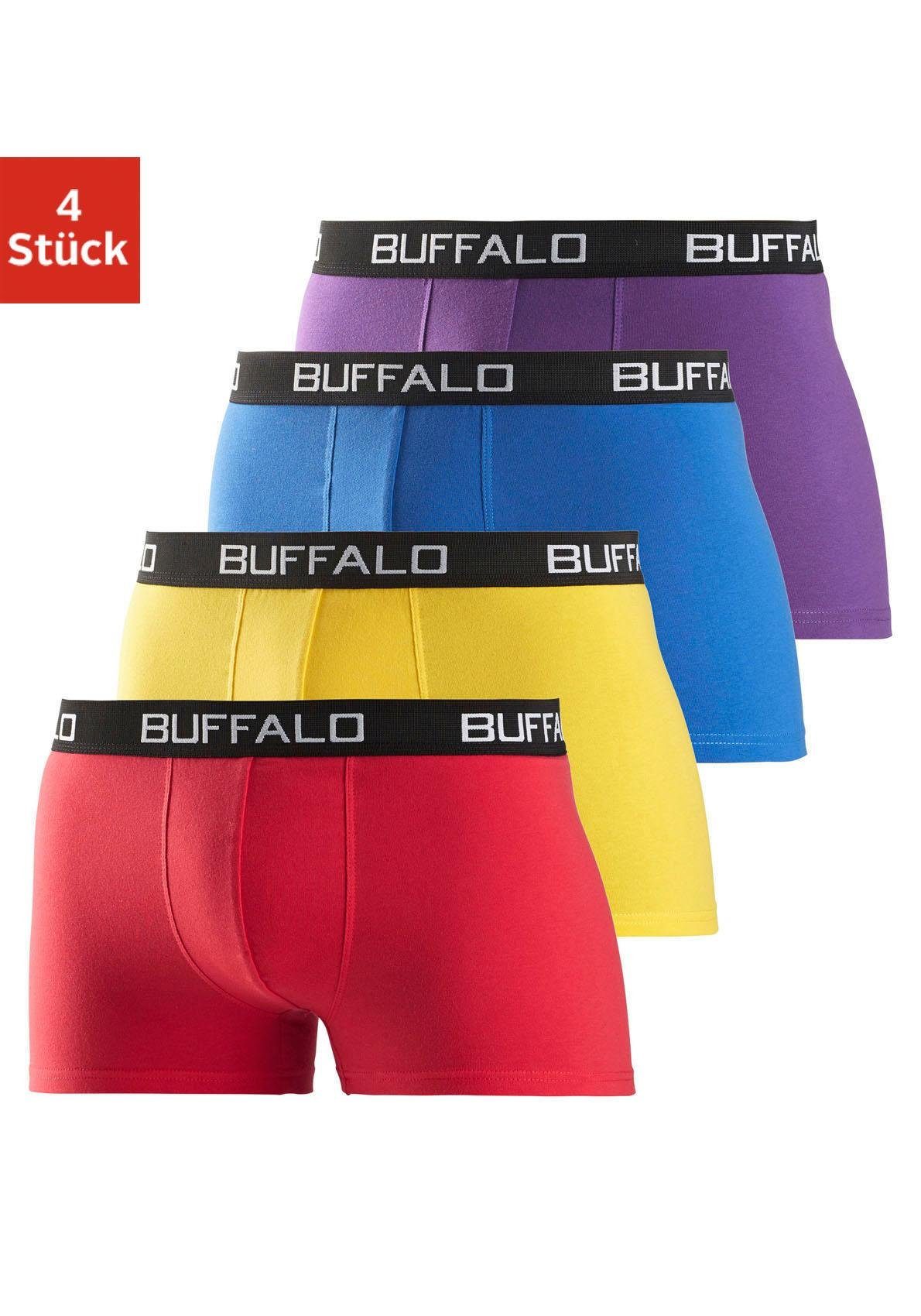 Buffalo Boxer (Packung, 4-St) unifarbene Retro Pants rot, gelb, blau, lila