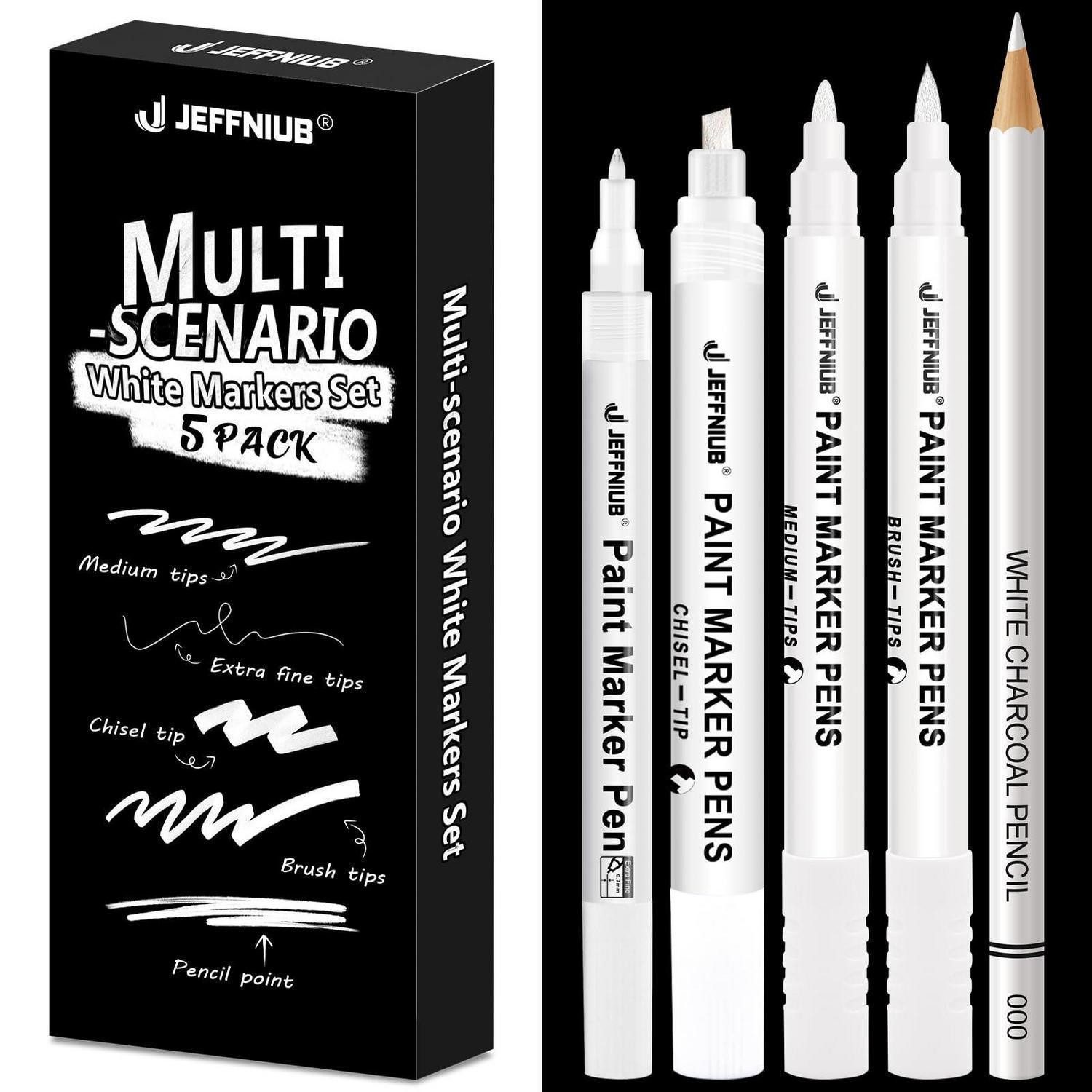 LuxusKollektion Künstlerstift Weißer Stift Multimarker Set, 5 Stk.