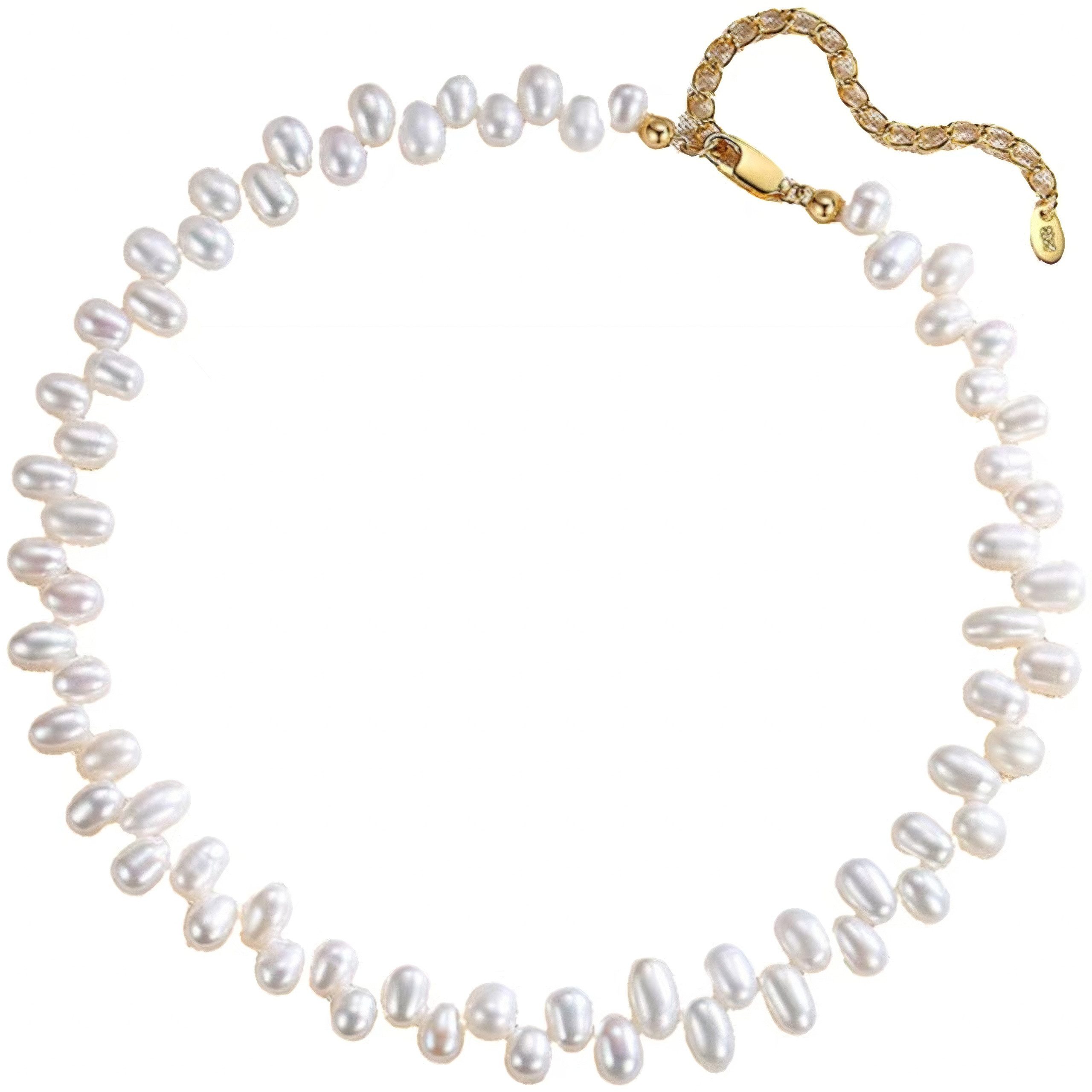 Silberkette Damen-Halskette aus 925er Silber, Perlenkette, Halsband-Halskette