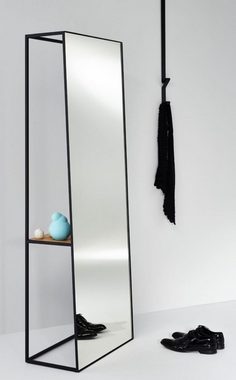 Casa Padrino Standspiegel Luxus Standspiegel mit Regal 65 x 32 x H. 17 cm - Designer Spiegel
