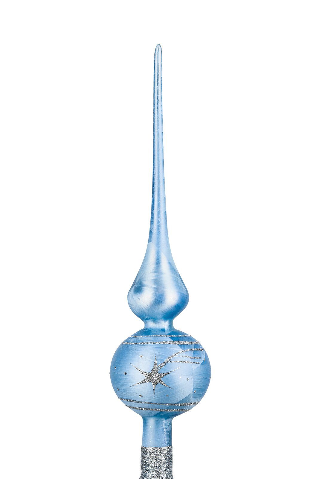 Navidacio Christbaumschmuck Weihnachtsbaumspitze Groß 35cm in Ice Blau Silber Komet