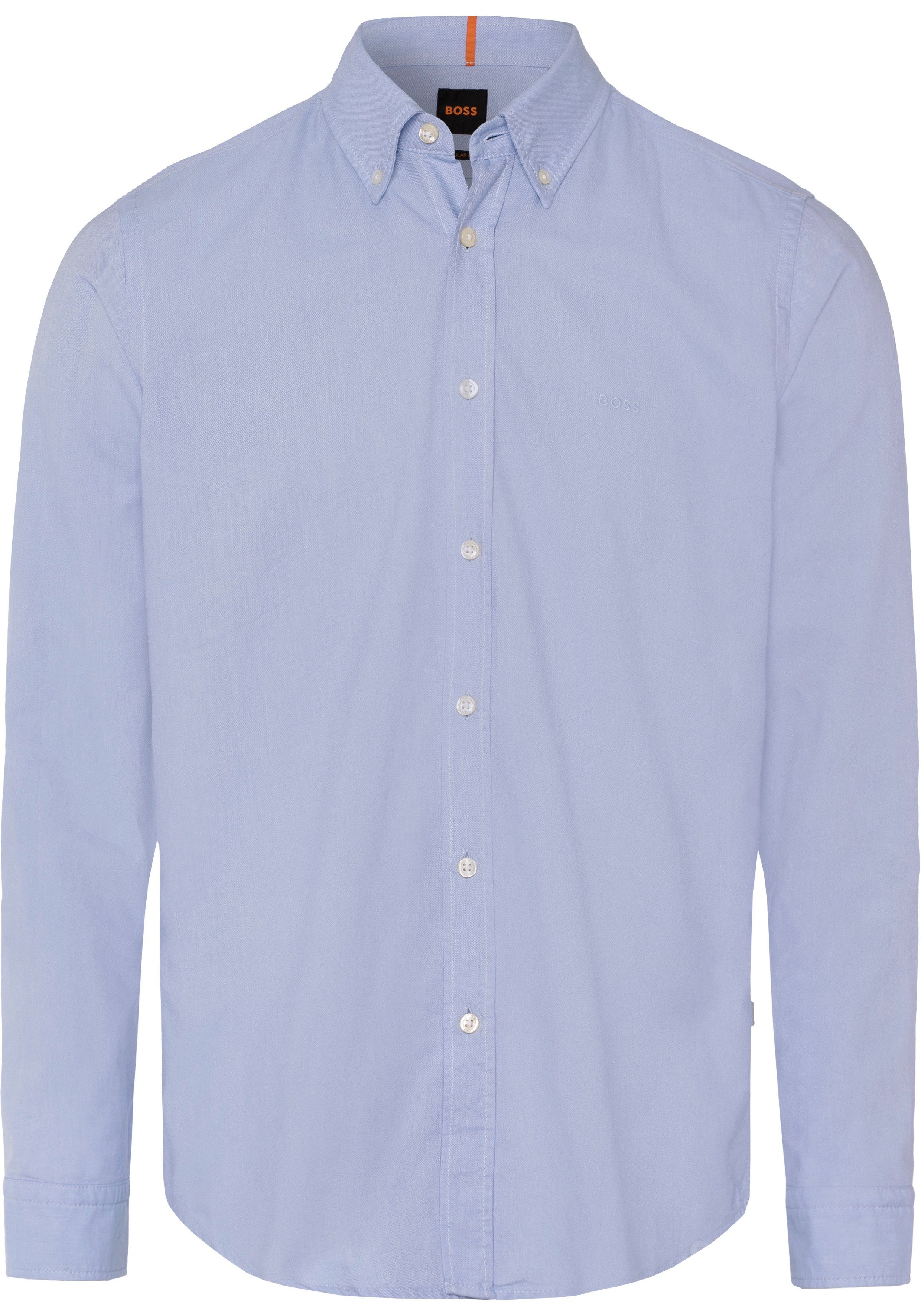 BOSS ORANGE Langarmshirt Rickert (1-tlg) mit Label-Stickerei am Manschettenschlitz open_blue460