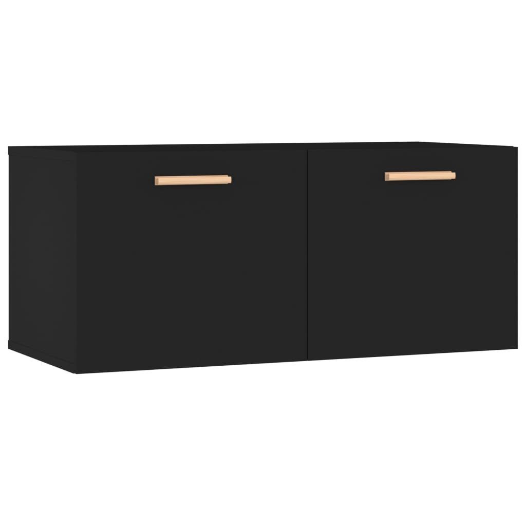 1-tlg. Wandschrank Schwarz Regal 80x35x36,5 vidaXL cm Holzwerkstoff,