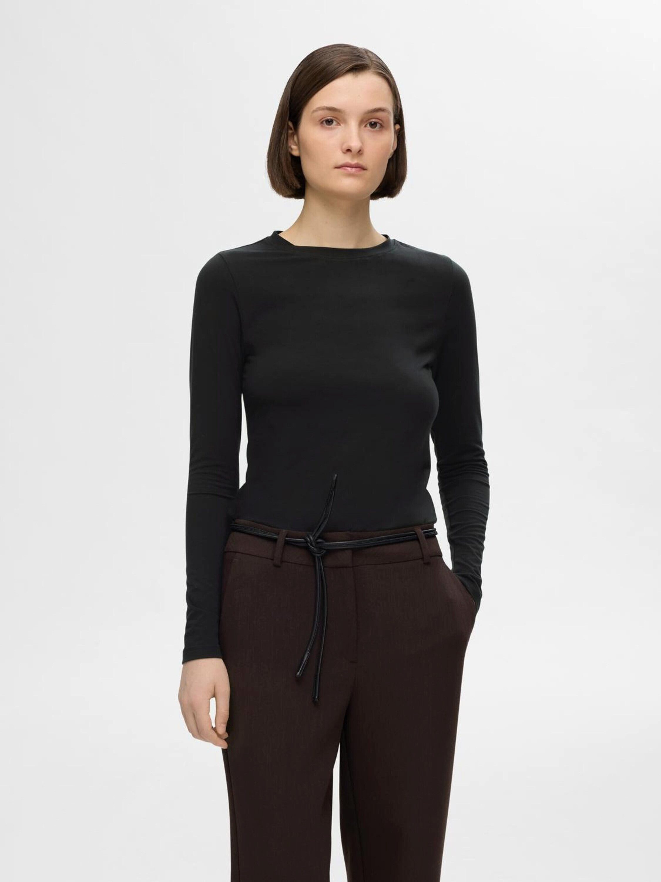 Selected Langarmshirt SLFMANJA (1-tlg) Plain/ohne Details günstig online kaufen