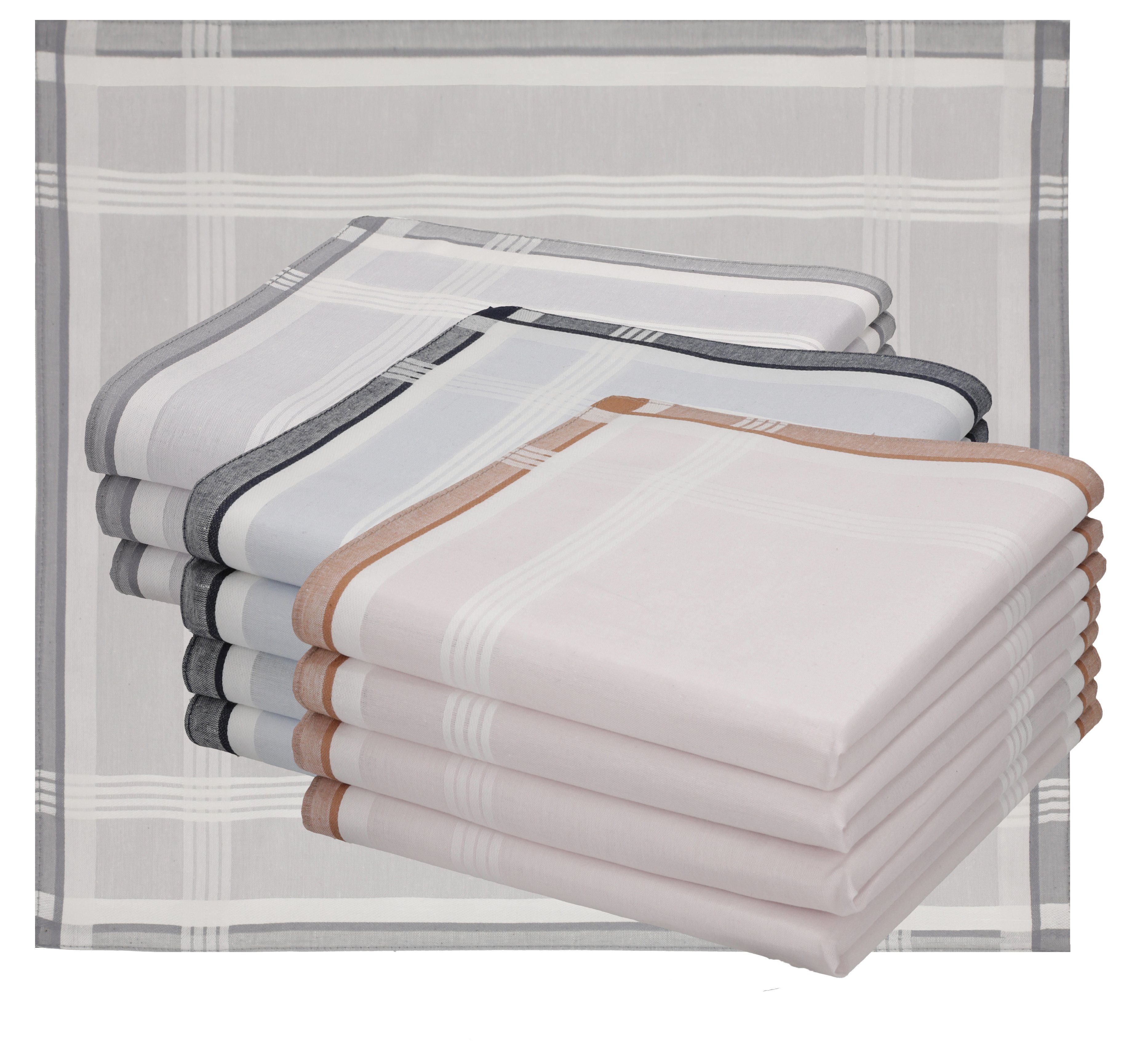 Betz Taschentuch Herren Stoff Taschentücher Set Leo 2 Dessin 10 Größe 40x40 cm, (Dessin 10, 12-St. Set)