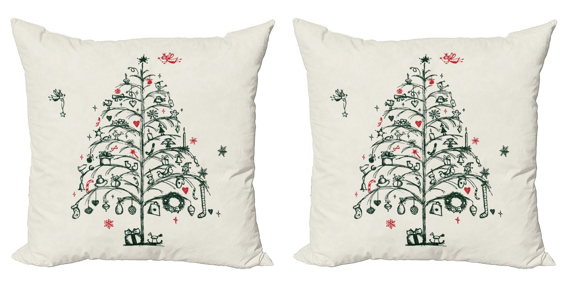 Abakuhaus Подушкиbezüge Modern Accent Doppelseitiger Digitaldruck, (2 Stück), Weihnachten Baum und Feen