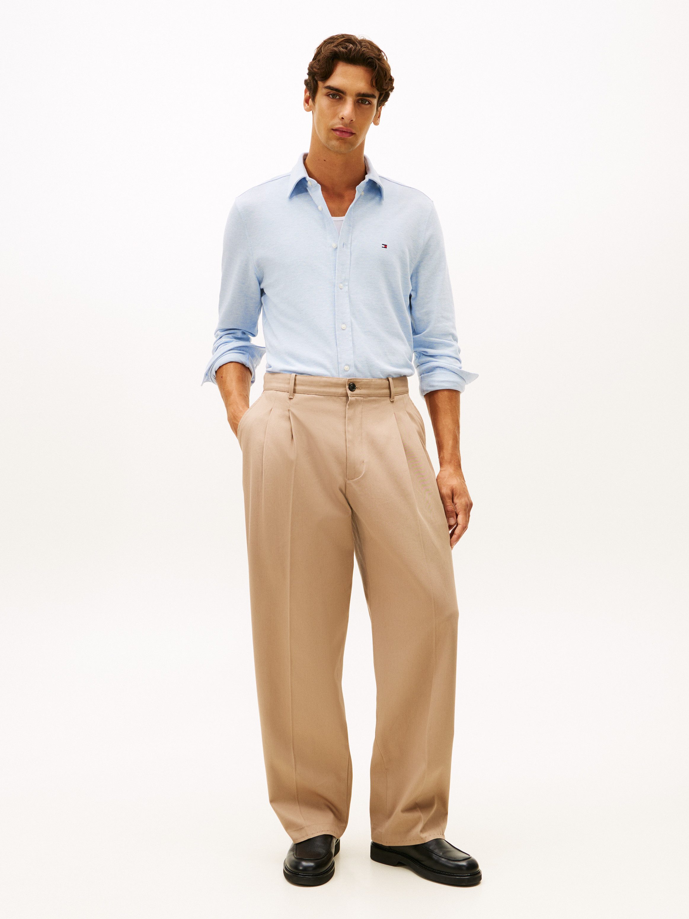 Tommy Hilfiger Langarmhemd KNIT PIQUE FEATHERWEIGHT