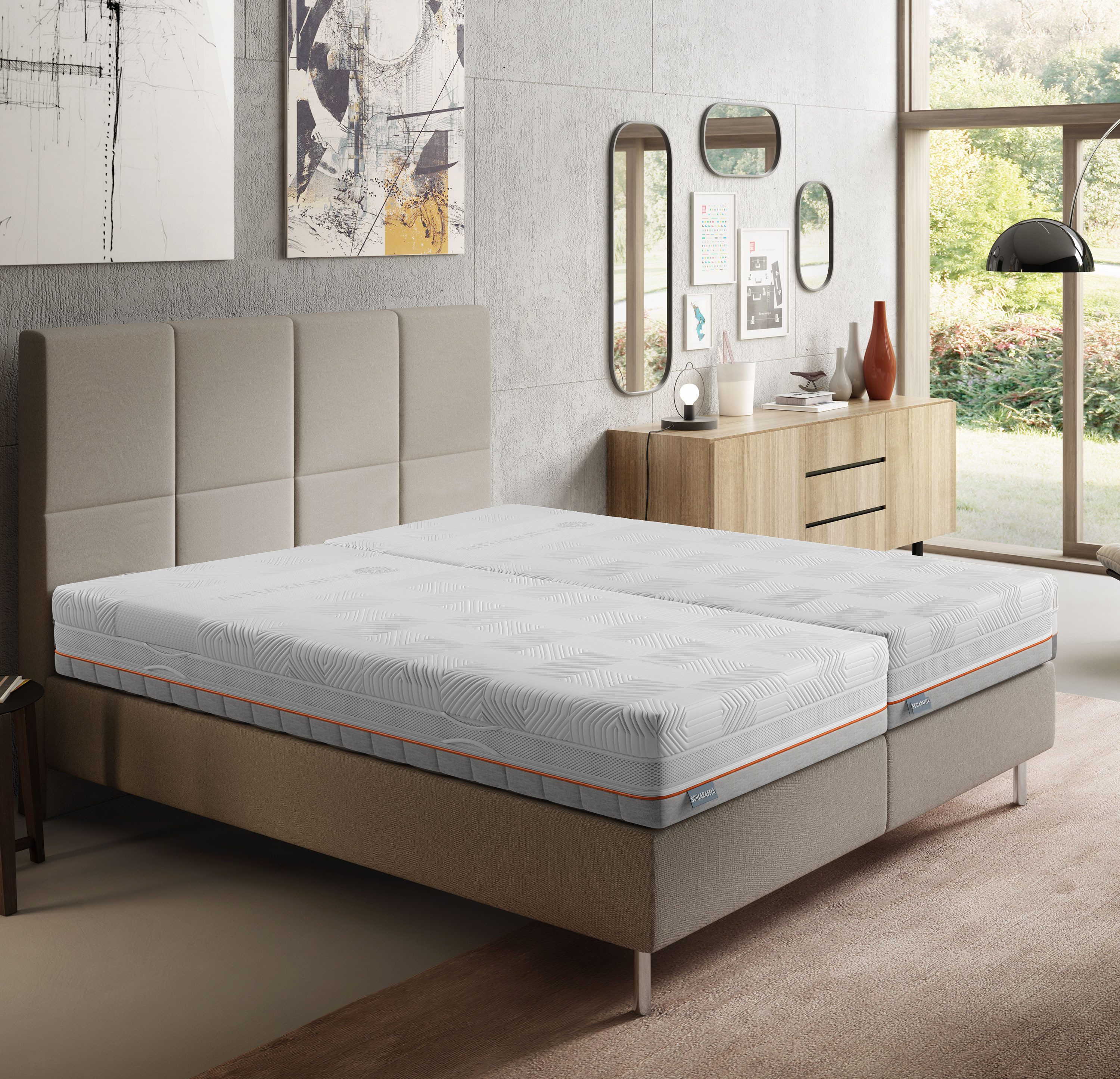 Kaltschaummatratze Matratze, 7 Zonen, GelPro Quantum 240, Kaltschaummatratze 90x200 cm, Schlaraffia, 24 cm hoch, Gelschaumauflage, patentierte Rhombo-therm Tech – Bild 2 von 5